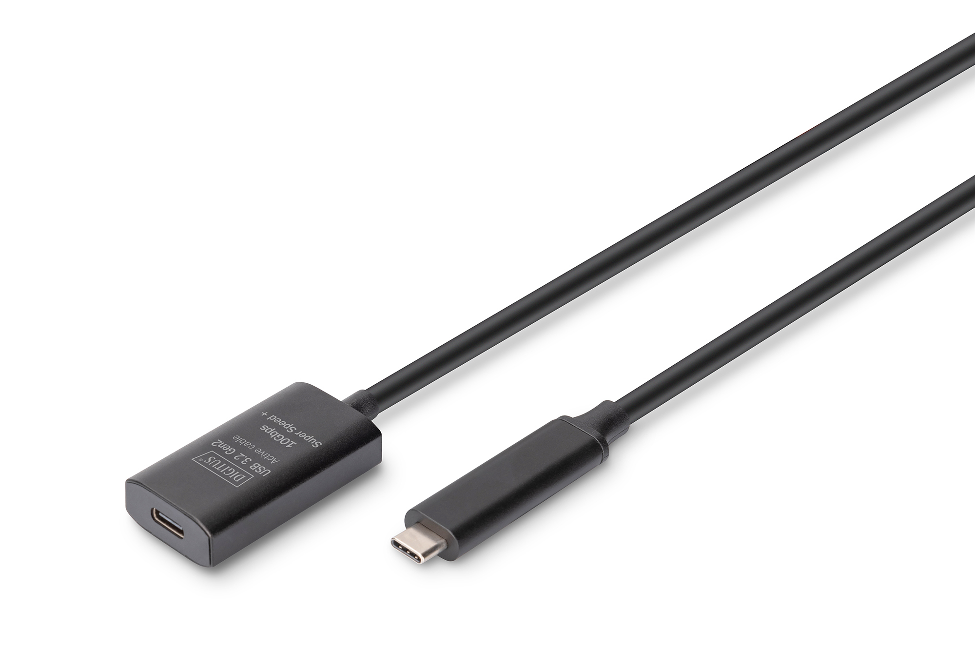DIGITUS DA-73112, Aktives USB-C Verlängerungskabel, 5m 10G, USB 3.2 Gen2, USB-C - USB-C (M/F) Kabel, Rauchrohr