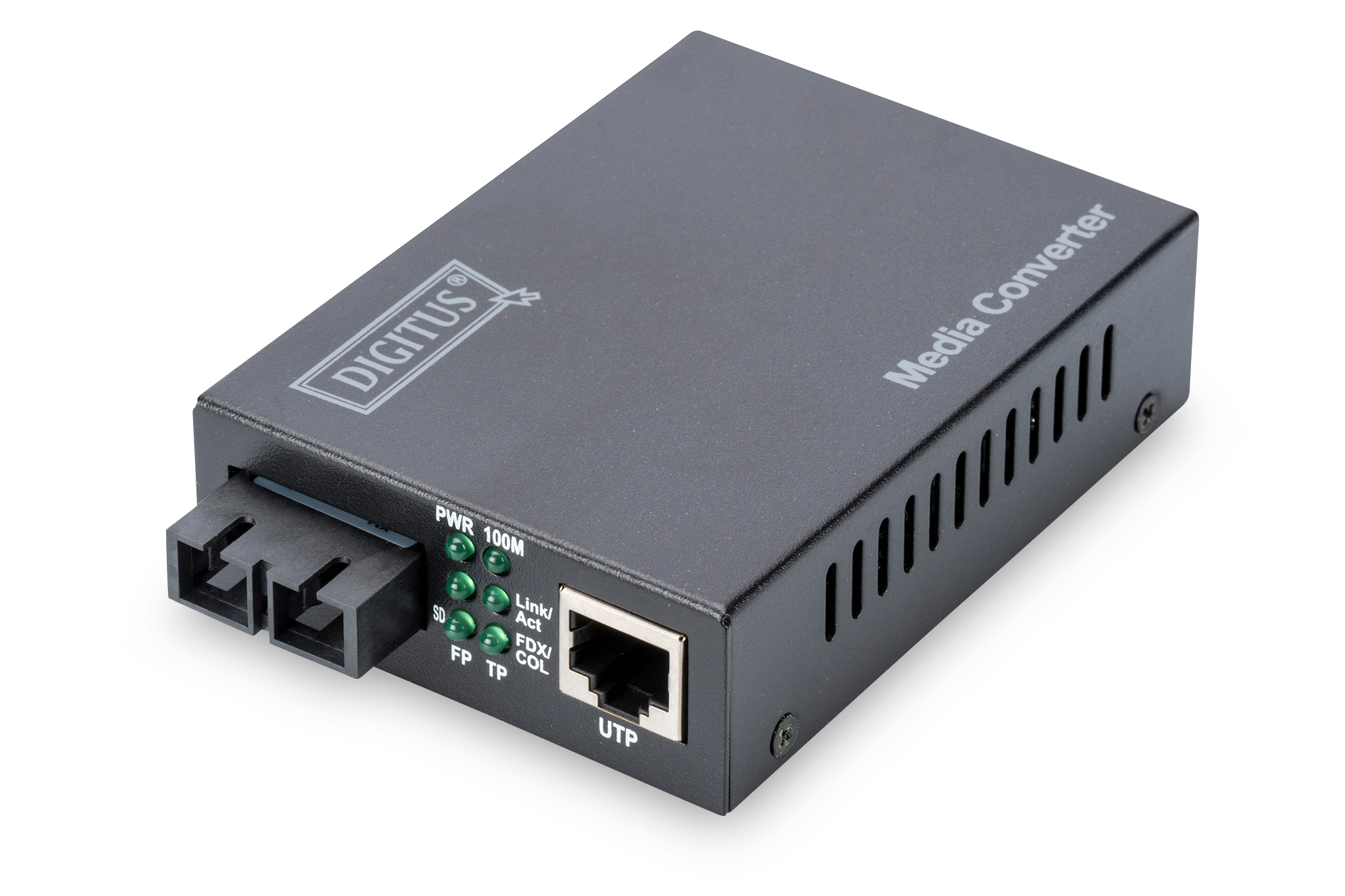 Media Converter, UTP, Ethernet, LED-Indikatoren, Metallgehäuse