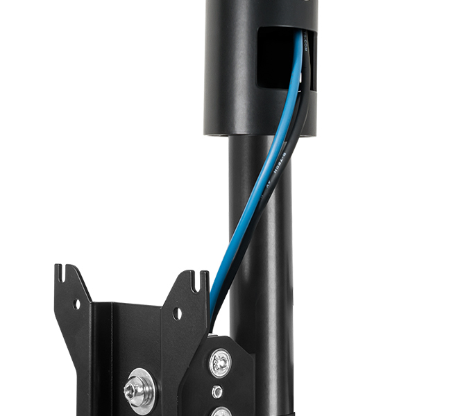 B-TECH Flat Screen Ceiling / Desk Mount with Tilt & Swivel (VESA 100) - 1m Ø50mm Pole BT7553-100/BB