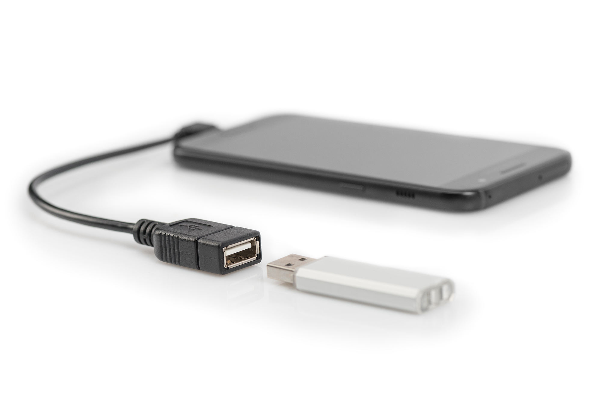 DIGITUS USB 2.0 Adapterkabel, OTG, Typ micro B - A St/Bu, 0.15m