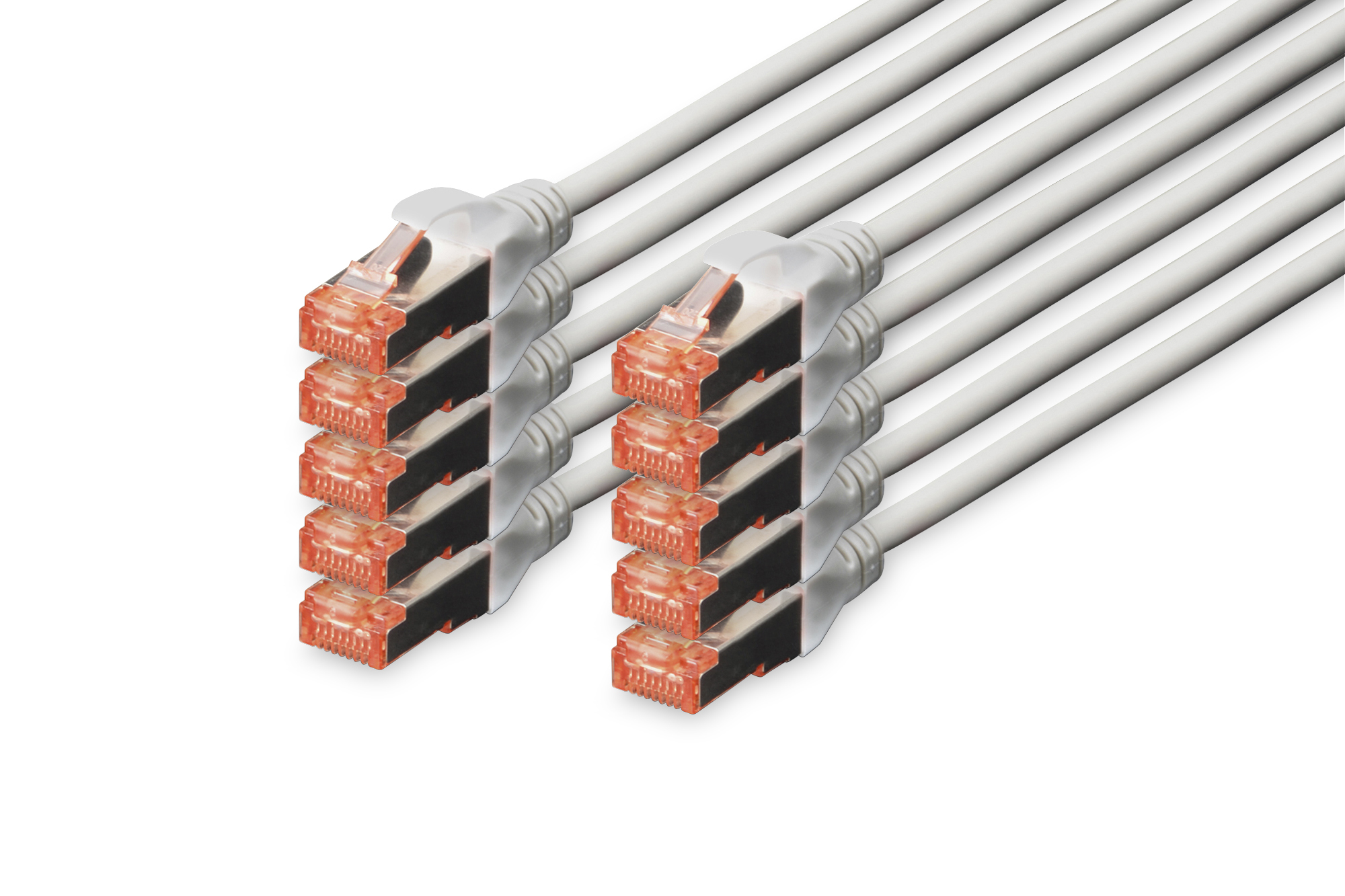 DIGITUS DK-1644-0025-10 CAT 6 S/FTP Patchkabel, 10 Stück DIGITUS DK-1644-0025-10 CAT 6 S/FTP Patchkabel, 10 Stück