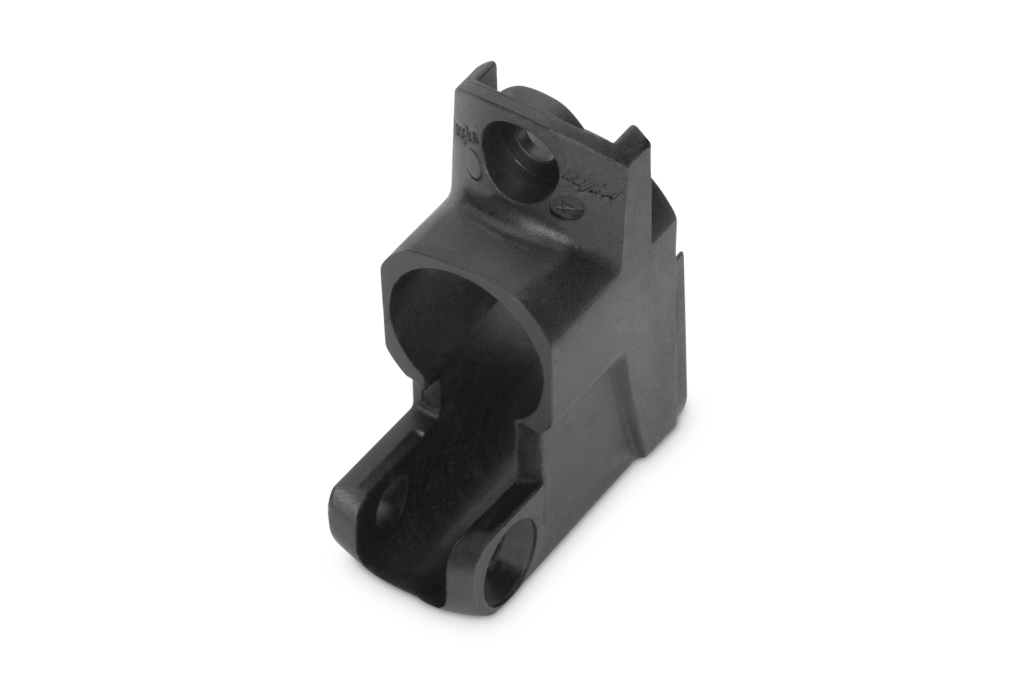 Plastices Bauteil, Montagehalterung, Schwarz, Loch, Verbindungsklammer