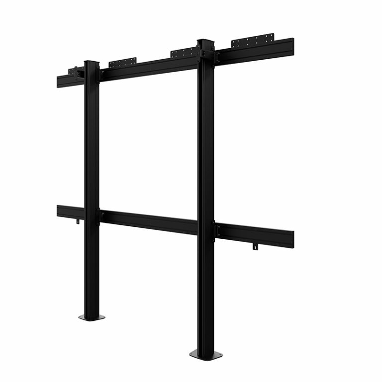 TV-Wandhalterung, Bodenständer, Metall, Schwarz, Doppelstütze