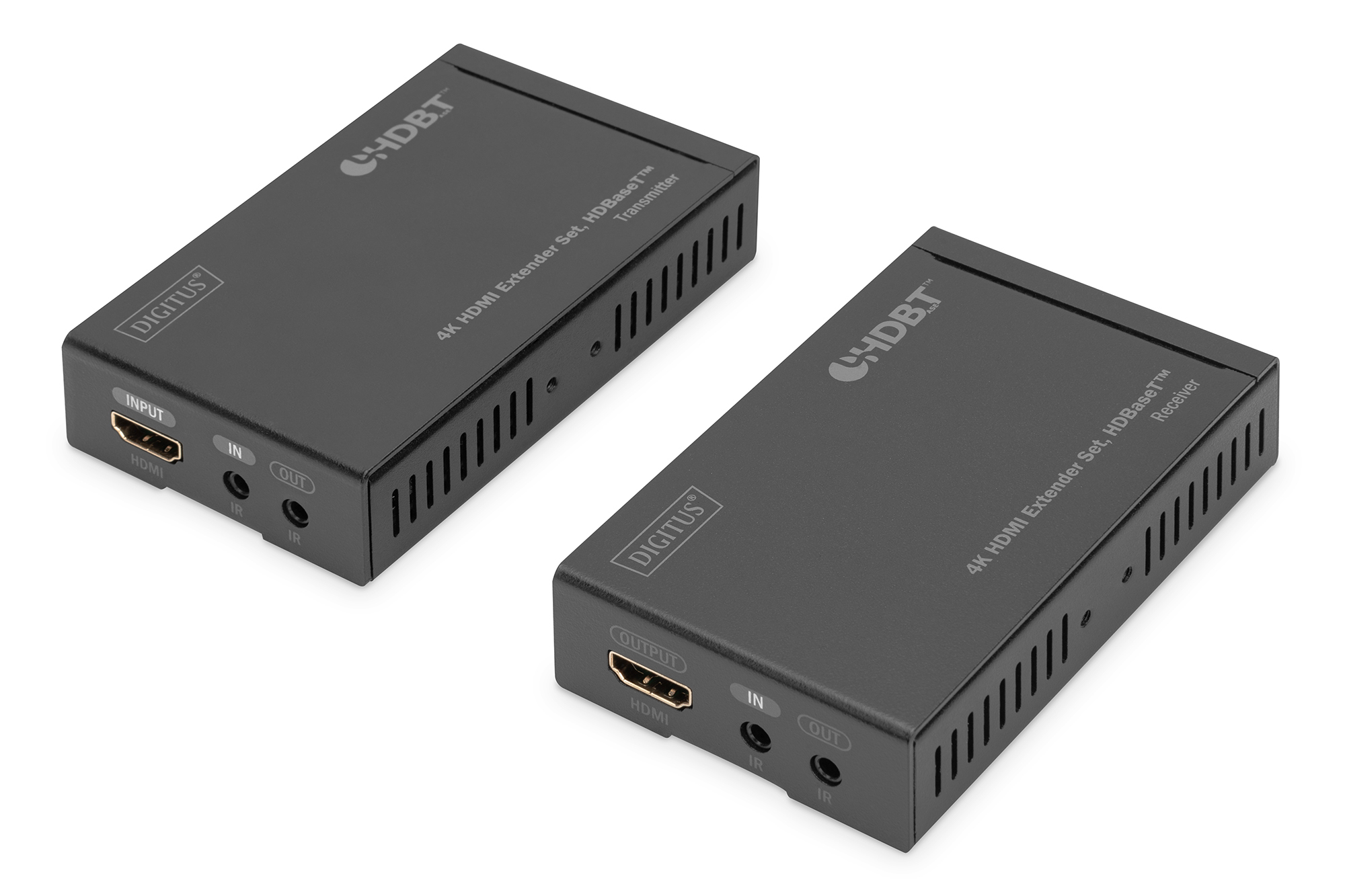4K HDMI Extender, HDBaseT Sender, HDMI Receiver, Metallgehäuse, schwarz
