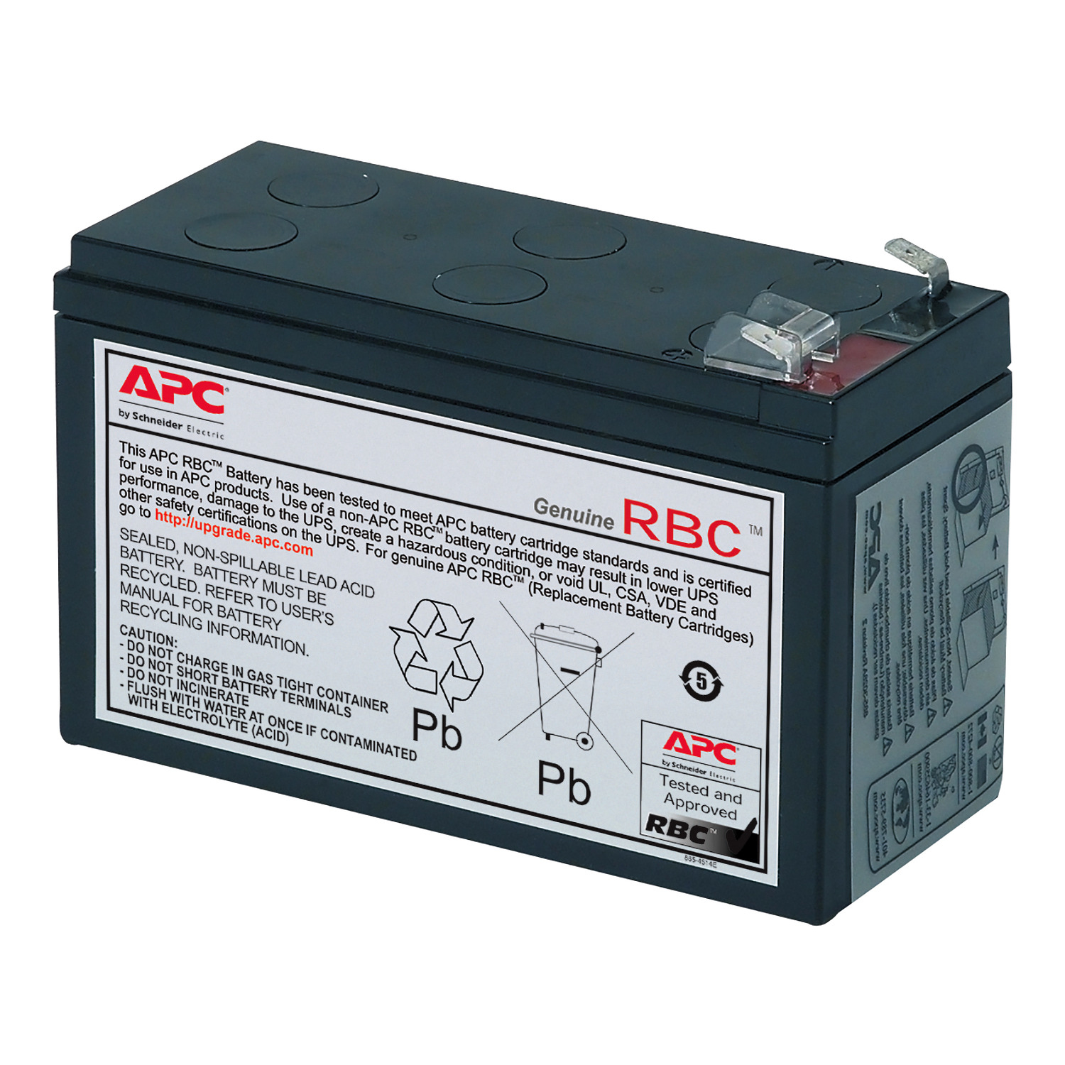 Batterie, Bleisäure, UPS-Batterie, Rechteckig, RBC-Aufkleber