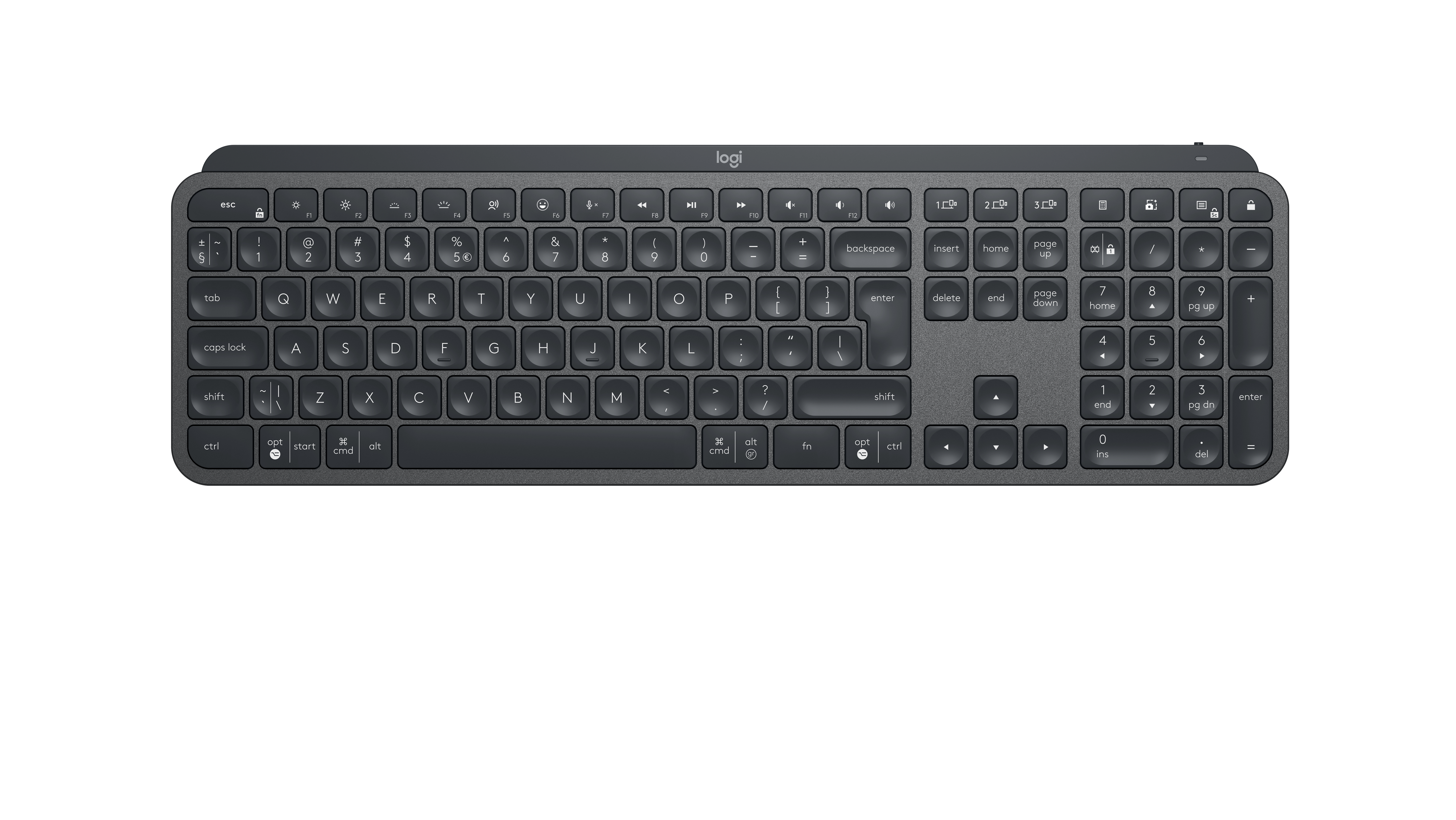 Logitech Tastatur MX Keys - hinterleuchtet - Bluetooth - Graphite