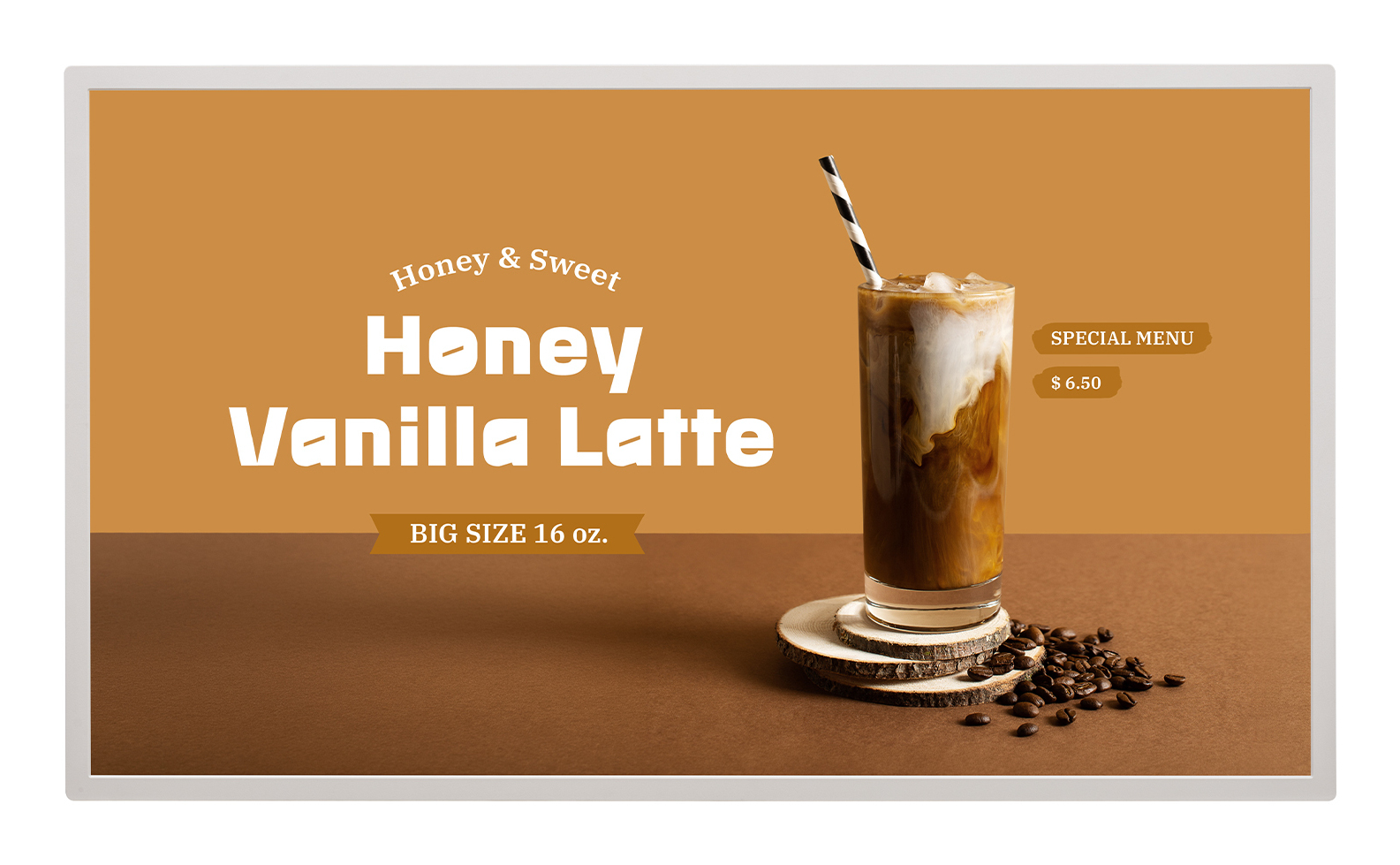 Honig, Latte, Kaffee, kalte Getränk, braun