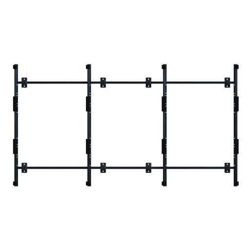 Wandhalterung, Metallrahmen, schwarz, Montageschienen, TV-Wandhalterung
