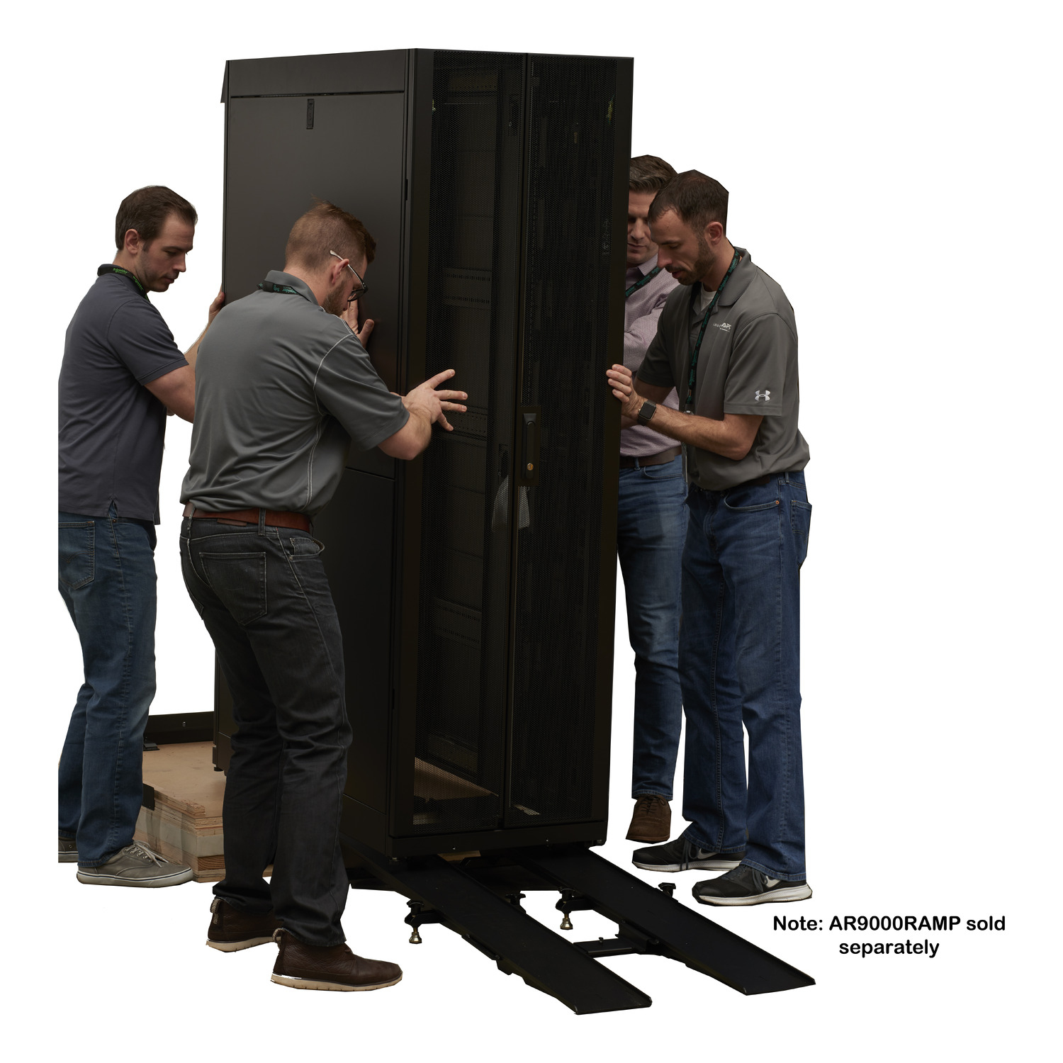 Serverrack, Schrankrack, Rechenzentrum, Schwarzer Schrank, Vier-Personen-Montage