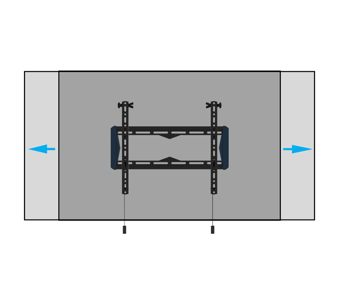 TV-Wandhalterung, Wandhalterung, Schwarz, Metall, Integrierte Halterung