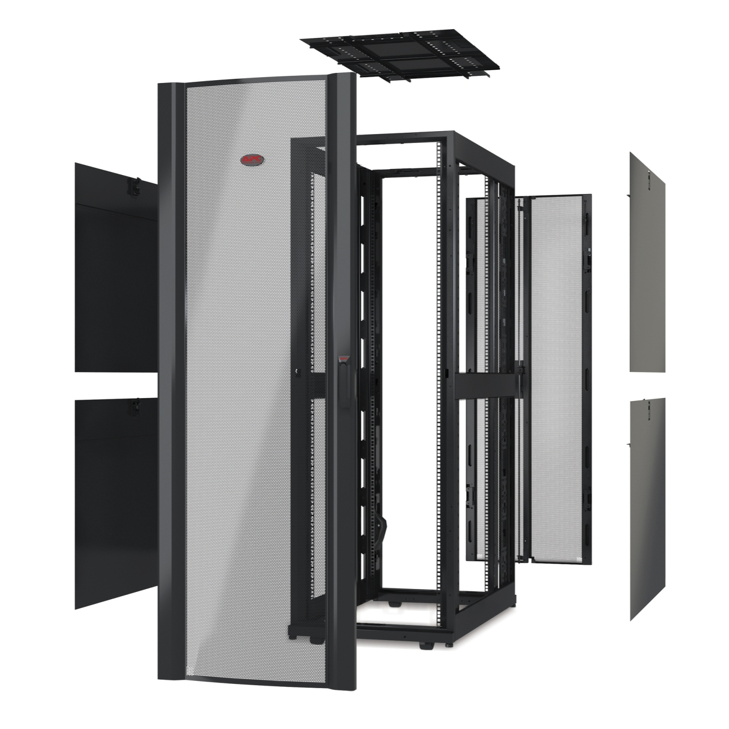Serverrack, Netzwerkschrank, Rackgehäuse, Perforierte Tür, Hardwarerahmen