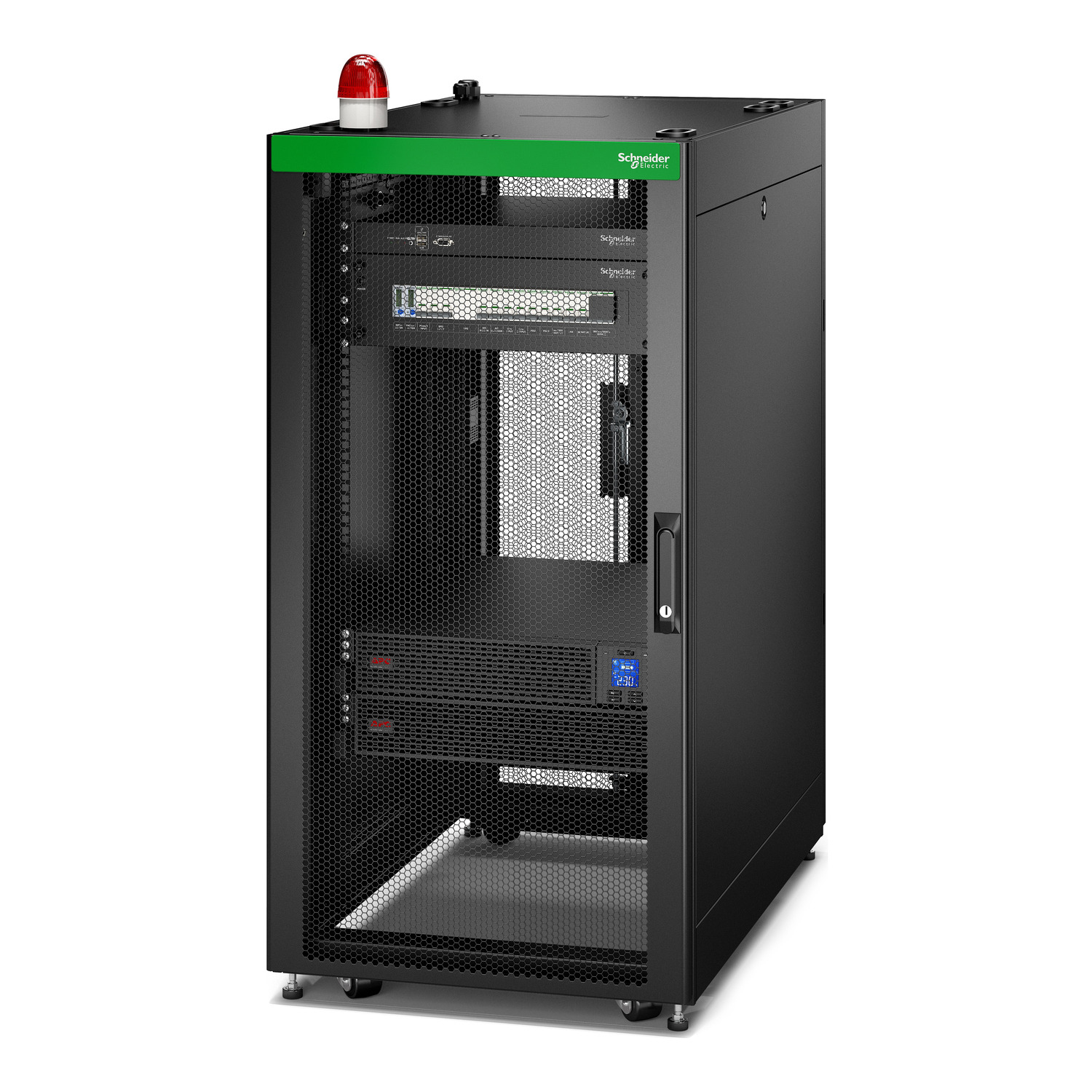 server rack, Unterbrechungsfreier Netzadapter, Rack-Gehäuse, Netzwerkgeräte, grüner Oberteil-Aufkleber