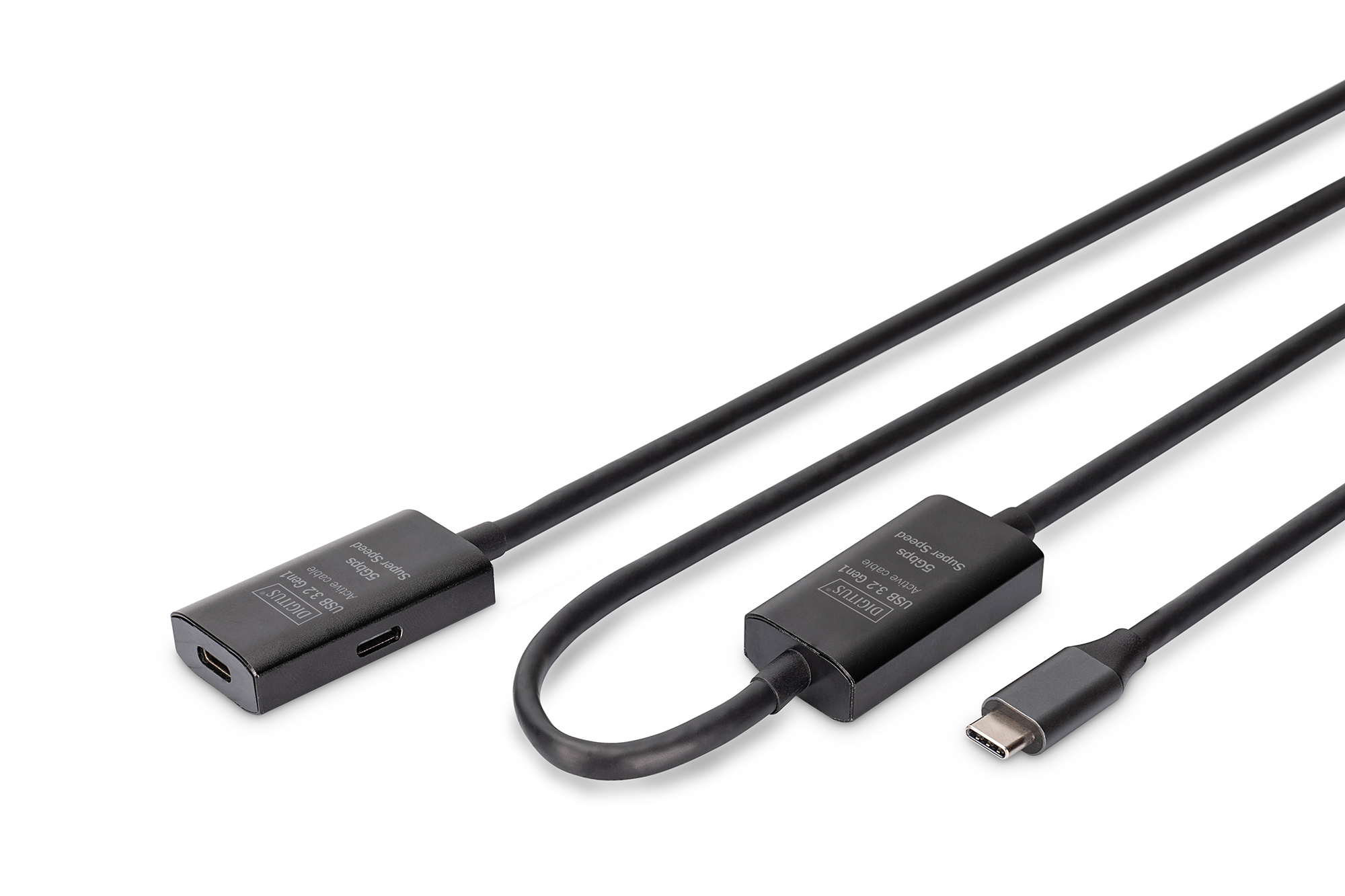 DIGITUS DA-73109, Aktives USB-C Verlängerungskabel, 10m 5G, USB 3.2 Gen1, USB-C - USB-C (M/F) Kabel, Adapter, Elektronik, Rauchrohr