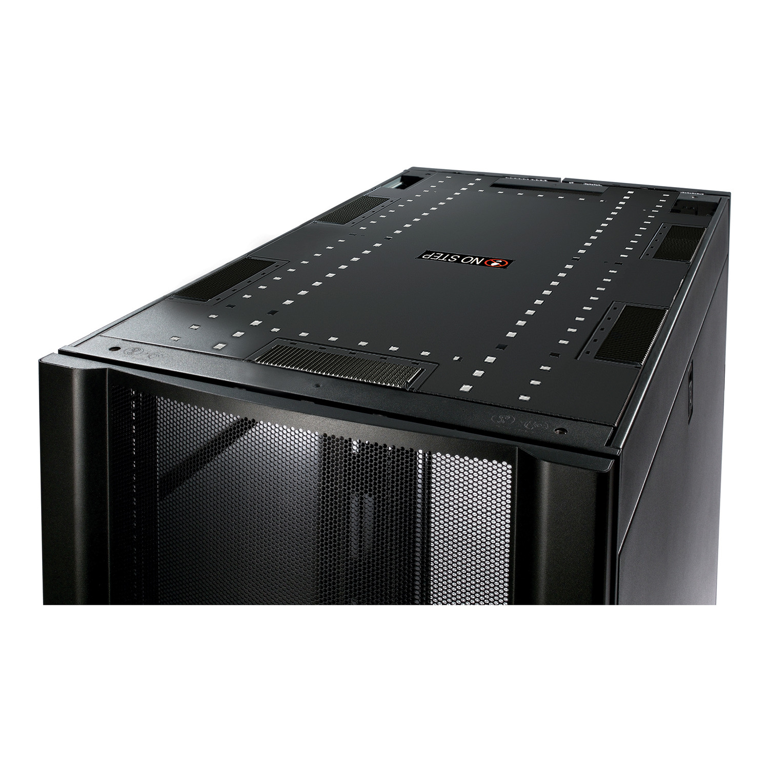 Serverrack, Turmgehäuse, Schwarzmetall, Belüftungsgitter, Obereindruck