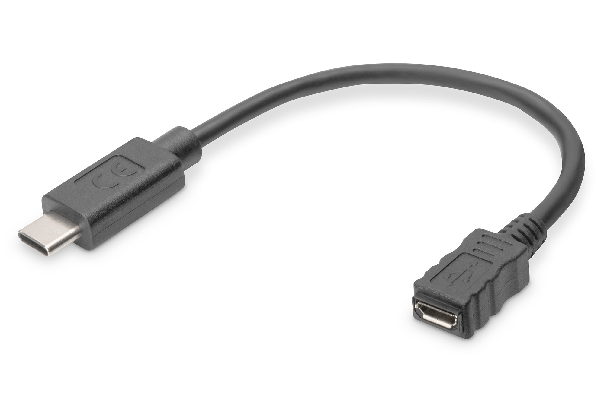 DIGITUS USB Typ-C Adapterkabel, Type-C - mikro B St/Bu, 0,1m