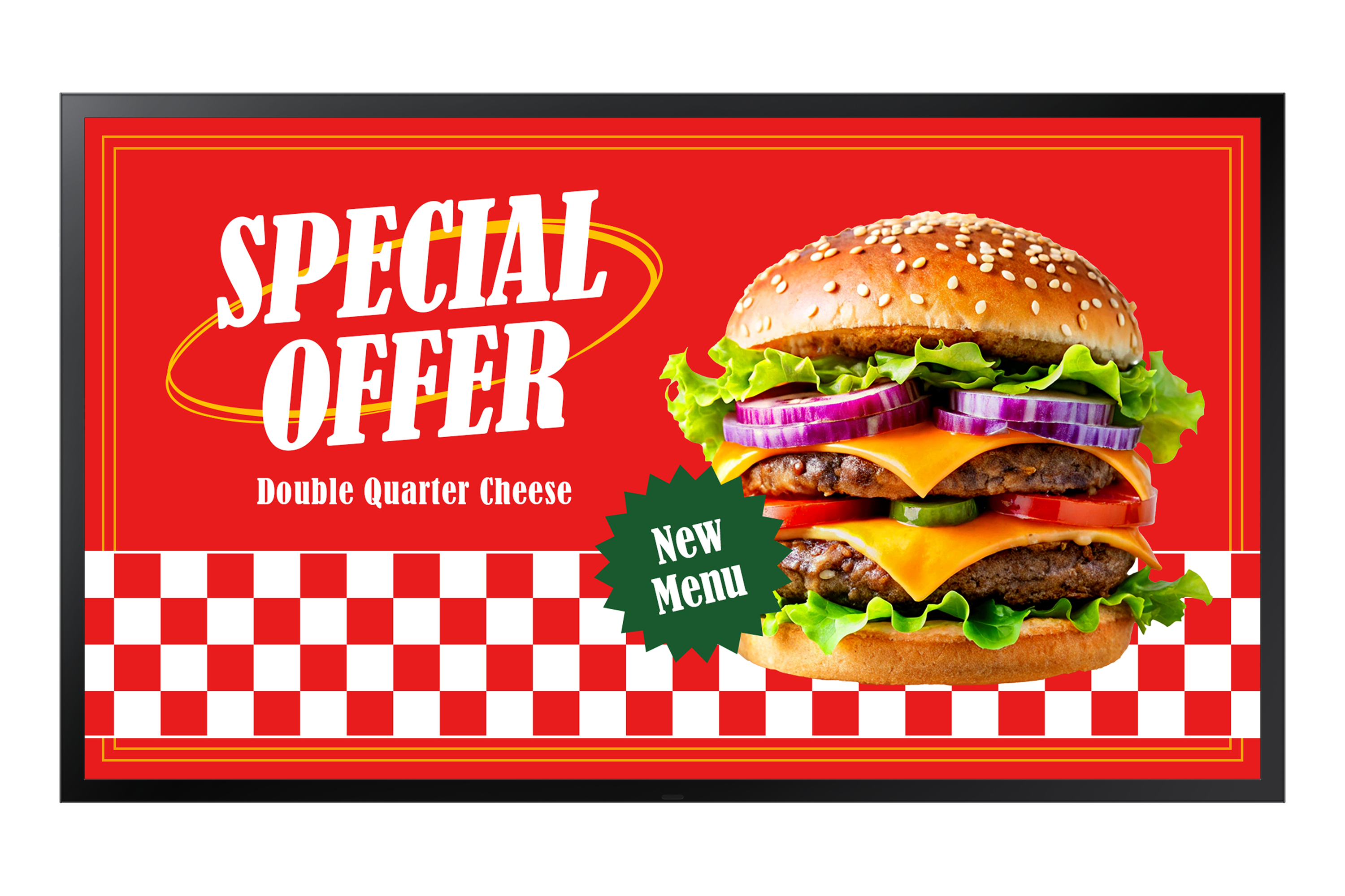 Hamburger, Double Quarter Cheese, New Menu, Sesame Bun, Lettuce