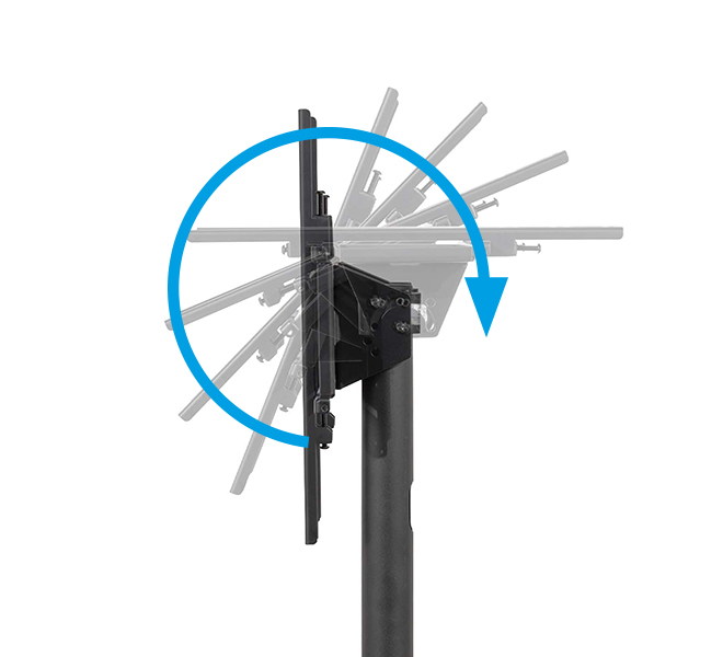 B-TECH SYSTEM X - Low Level Flat Screen Floor Stand (VESA 600 x 400) - 0.75m Ø50mm Poles BT8541/BB V2