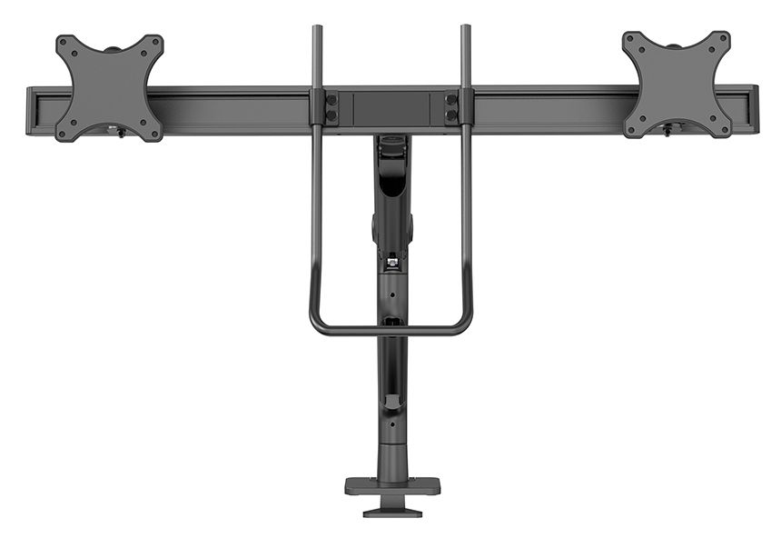 Neomounts Select Desk Mount double display crossbar topfix clamp