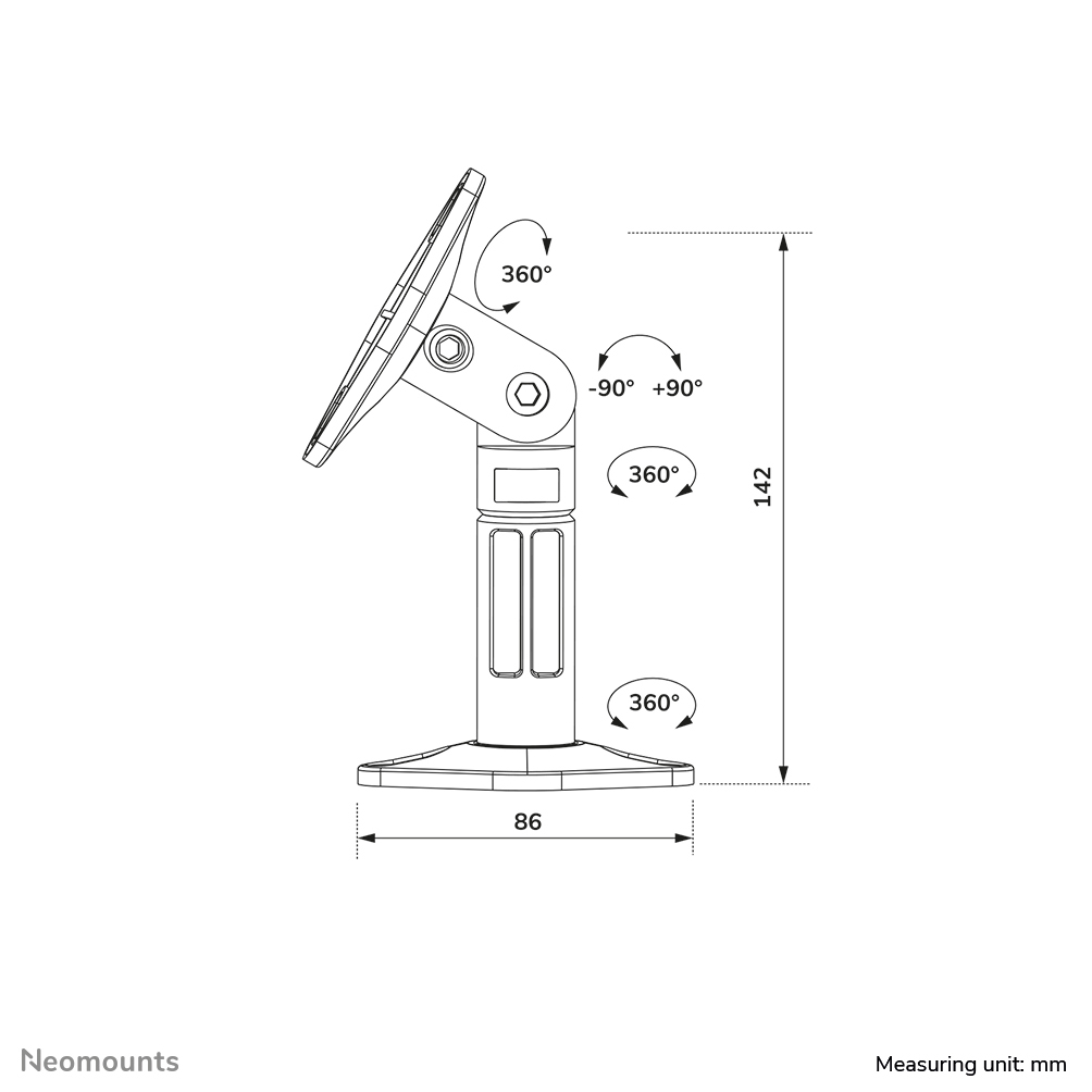 Neomounts Lautsprecher-Halterung - Zimmerdecke - Wand - 3,5 kg - Schwarz - Wand - 0 - 180 Grad  - 360 Grad 