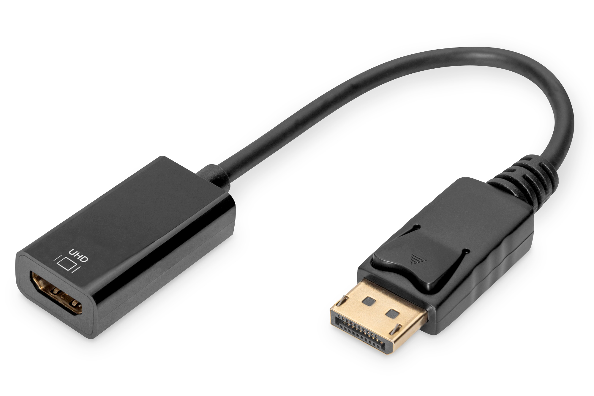 DIGITUS DisplayPort Adapterkabel, DP - HDMI Typ A St/Bu, 0.2m