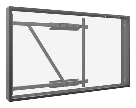 Metallrahmen, Wandhalterung, Rechteckig, Grauer Stahl, Diagonalstrebe