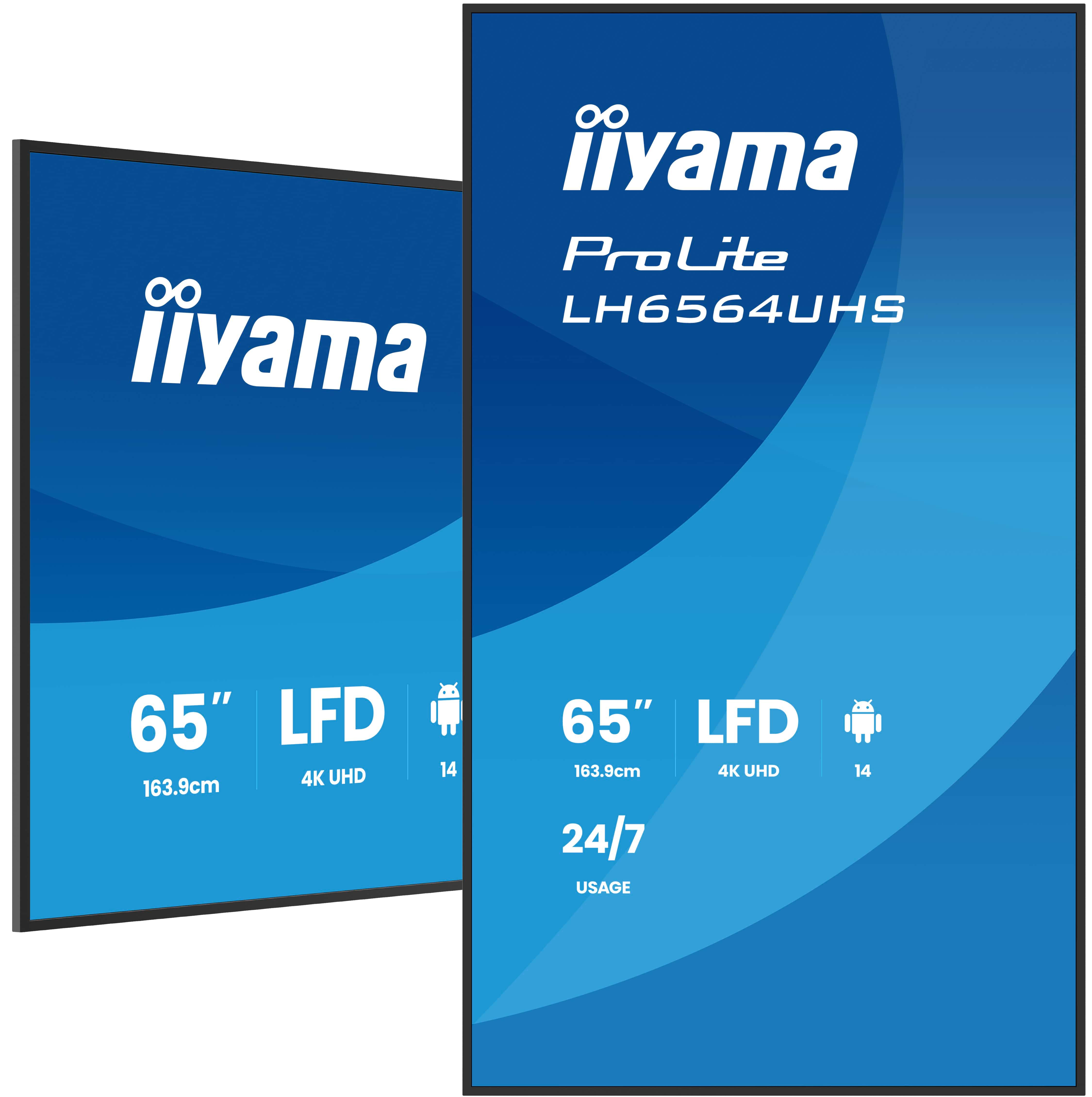 IIYAMA LFD ProLite LH6564UHS-B1AG Werbung, Plakat, Text, Computerausrüstung, Bildschirm