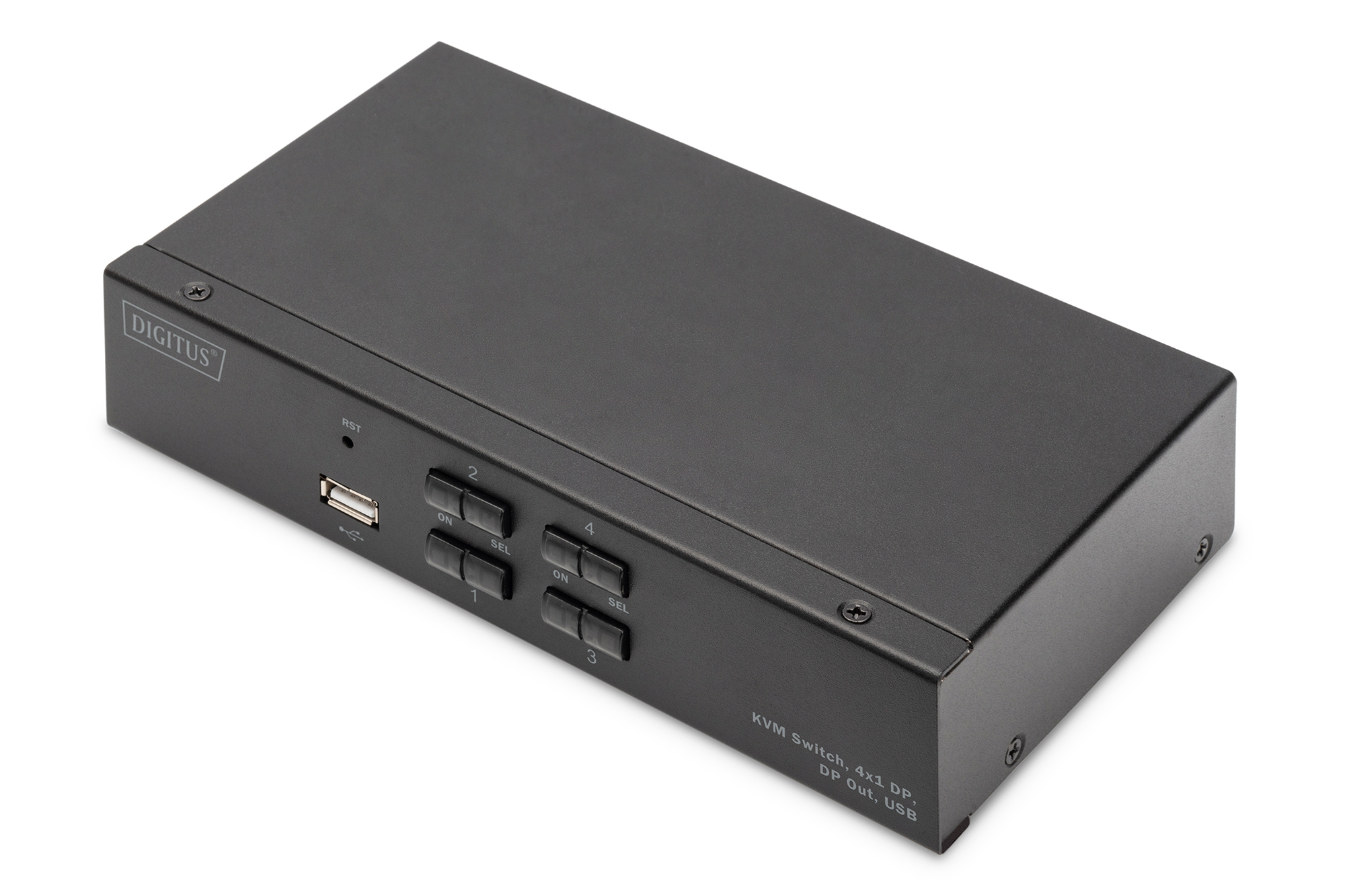 KVM Switch, USB, DP Out, 4x1, Metallgehäuse