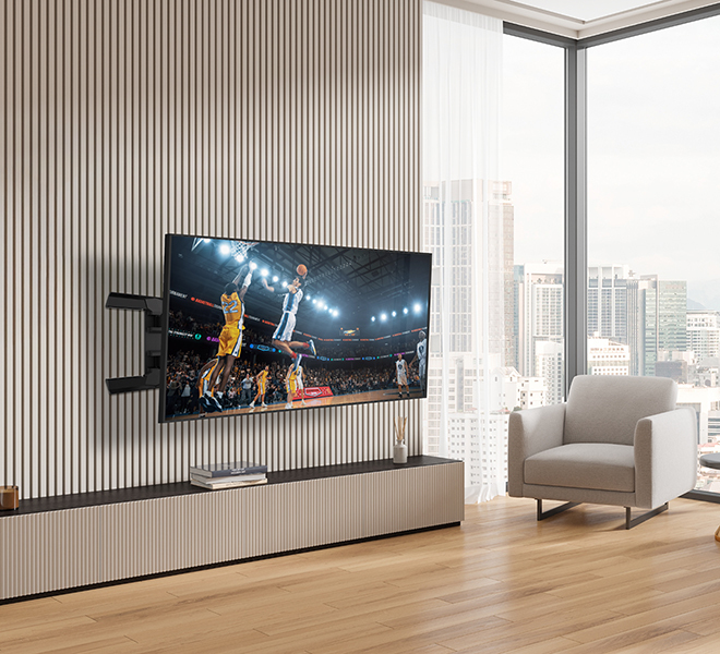 Fernseher, Wandhalterung, Wohnzimmer, Flachbildschirm, Stadtansicht