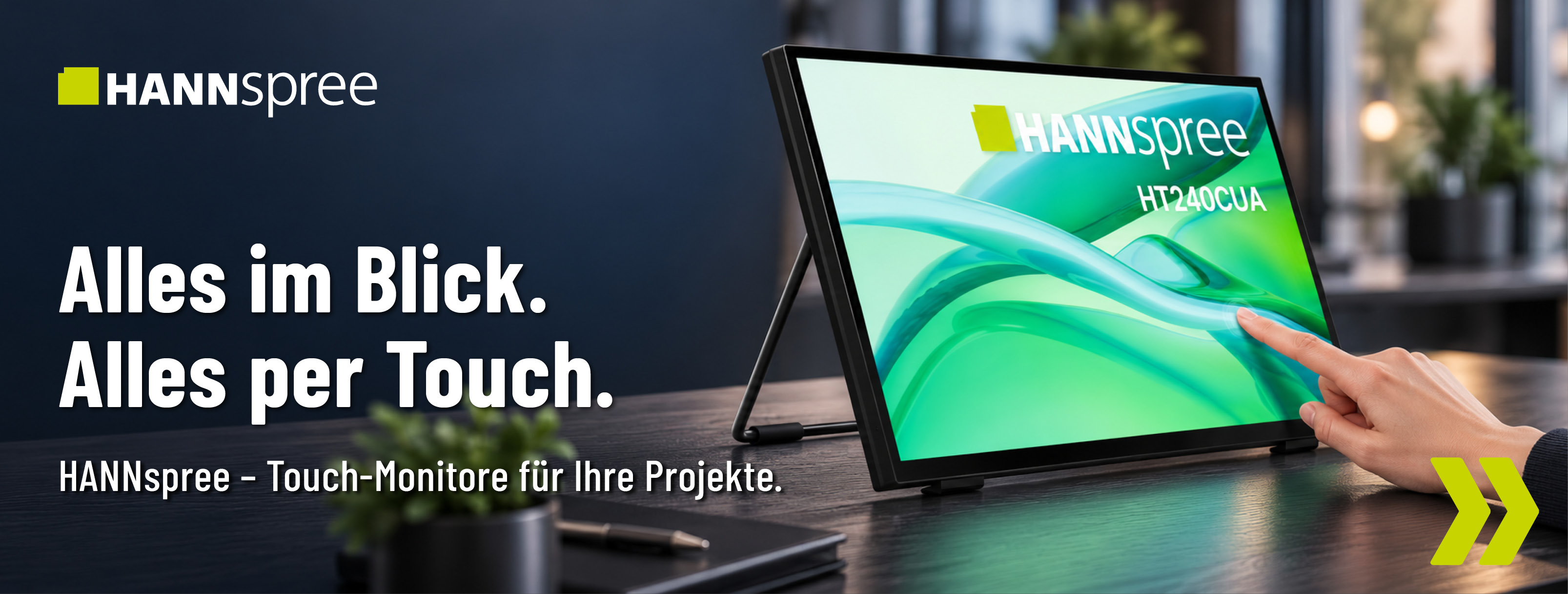 Touch-Monitor, 24-Zoll-Monitor, Schwarzes Gehäuse, Klappständer, Touchscreen