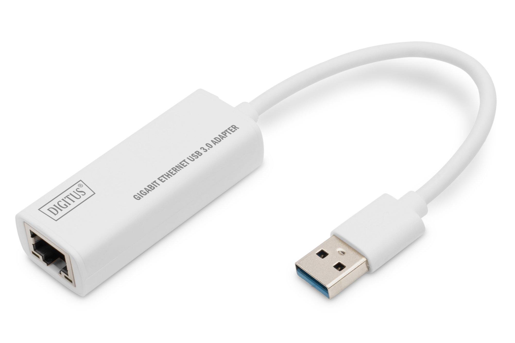 USB-C Adapter, Gigabit Ethernet, USB 3.0, RJ45, Weiße Kabel