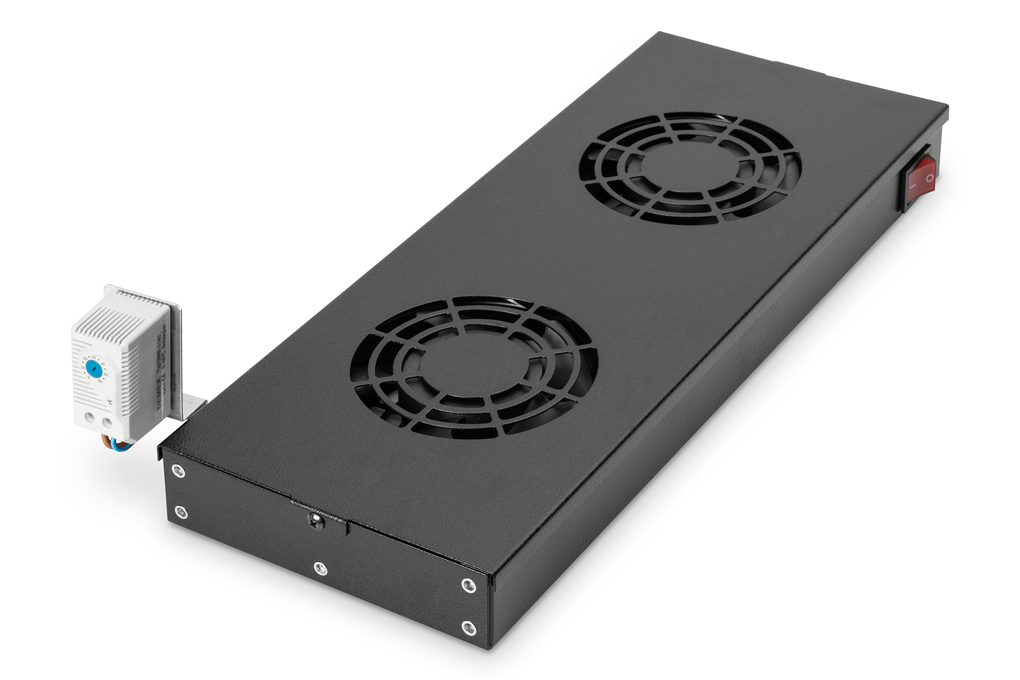 DIGITUS Schrank Zubehör 19" Lüftereinheit für variable 19"-Montage 483 mm 2 Lüfter Thermostat Schalter schwarz RAL 9005 DN-19 FAN-2-HO-SW DIGITUS Schrank Zubehör 19" Lüftereinheit für variable 19"-Montage 483 mm 2 Lüfter Thermostat Schalter schwarz RAL 9005 DN-19 FAN-2-HO-SW