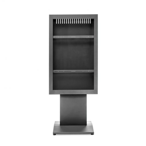 Schaukasten, Vitrine, Metall, Grau, Regal