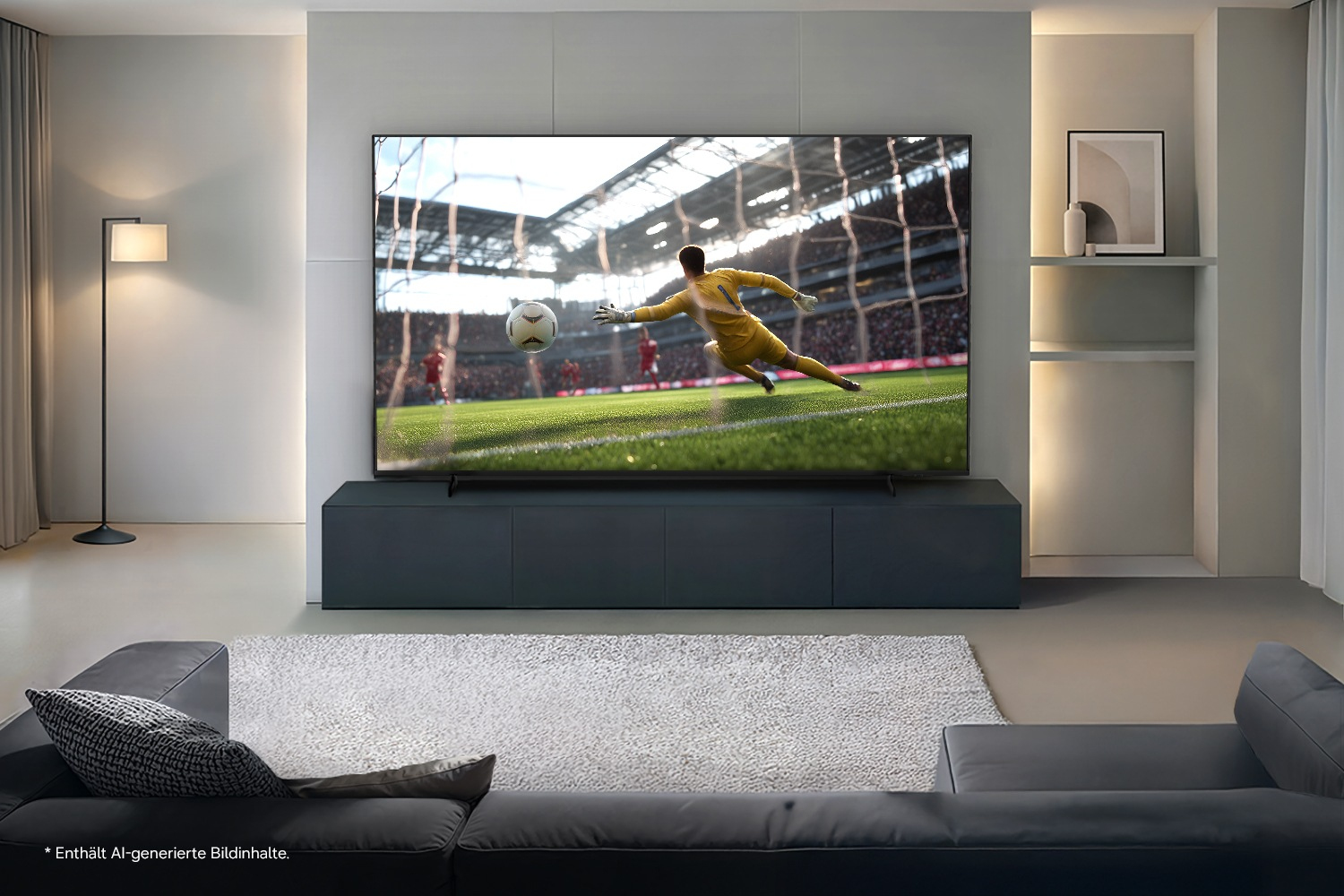 Fernseher, LED, Schwarzer Schrank, Wohnzimmer, Bildschirm