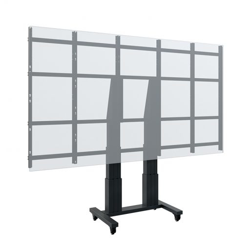 Digitales Whiteboard, interaktives Display, rollbarer Standfuß, schwarzer Rahmen, großes Display
