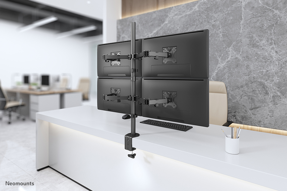 Neomounts Monitor-Tischhalterung - Klemme /Bolzen - 6 kg - 33 cm (13") - 81,3 cm (32") - 100 x 100 mm - Schwarz