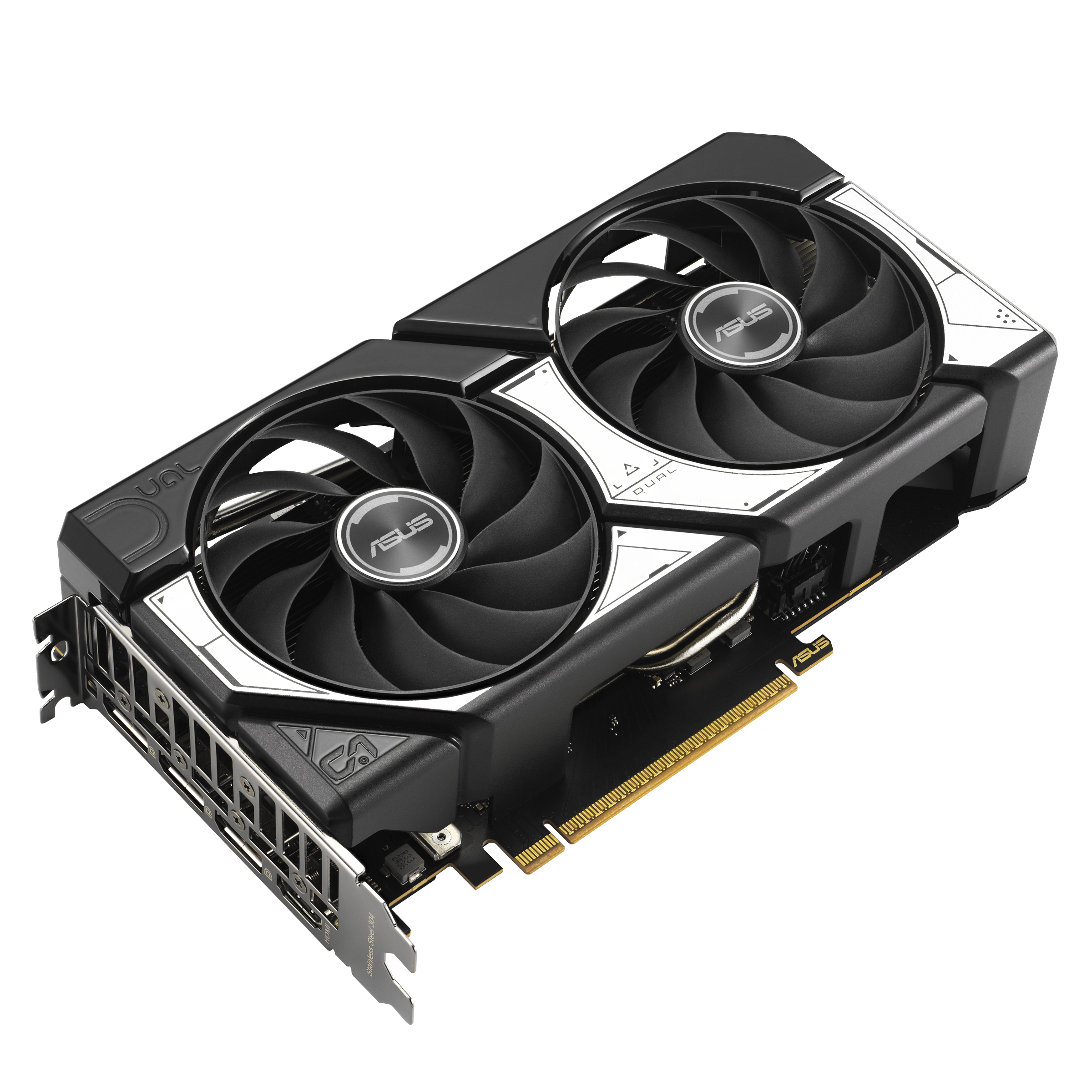 Grafikkarte, ASIC Cooling, Duales Lüfter-Design, PCIe Grafikkarte, Schwarz/Schwarz-weiße Kühllösung