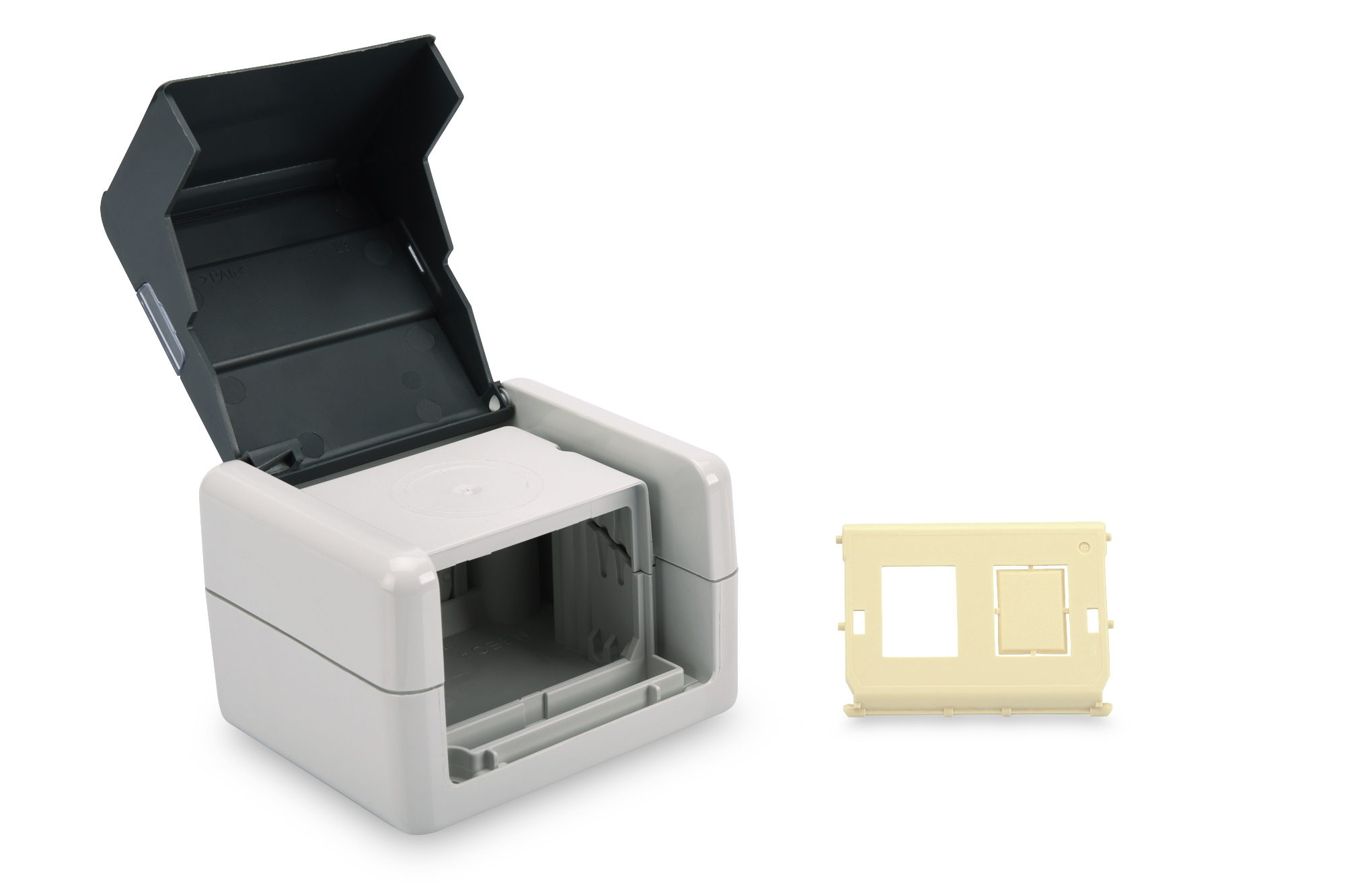 DIGITUS DN-93844-OD-2 Datenanschlussdosen-Set mit Klappdeckel inkl. Einsatz für 2 x Keystone Module, IP44 DIGITUS DN-93844-OD-2 Datenanschlussdosen-Set mit Klappdeckel inkl. Einsatz für 2 x Keystone Module, IP44