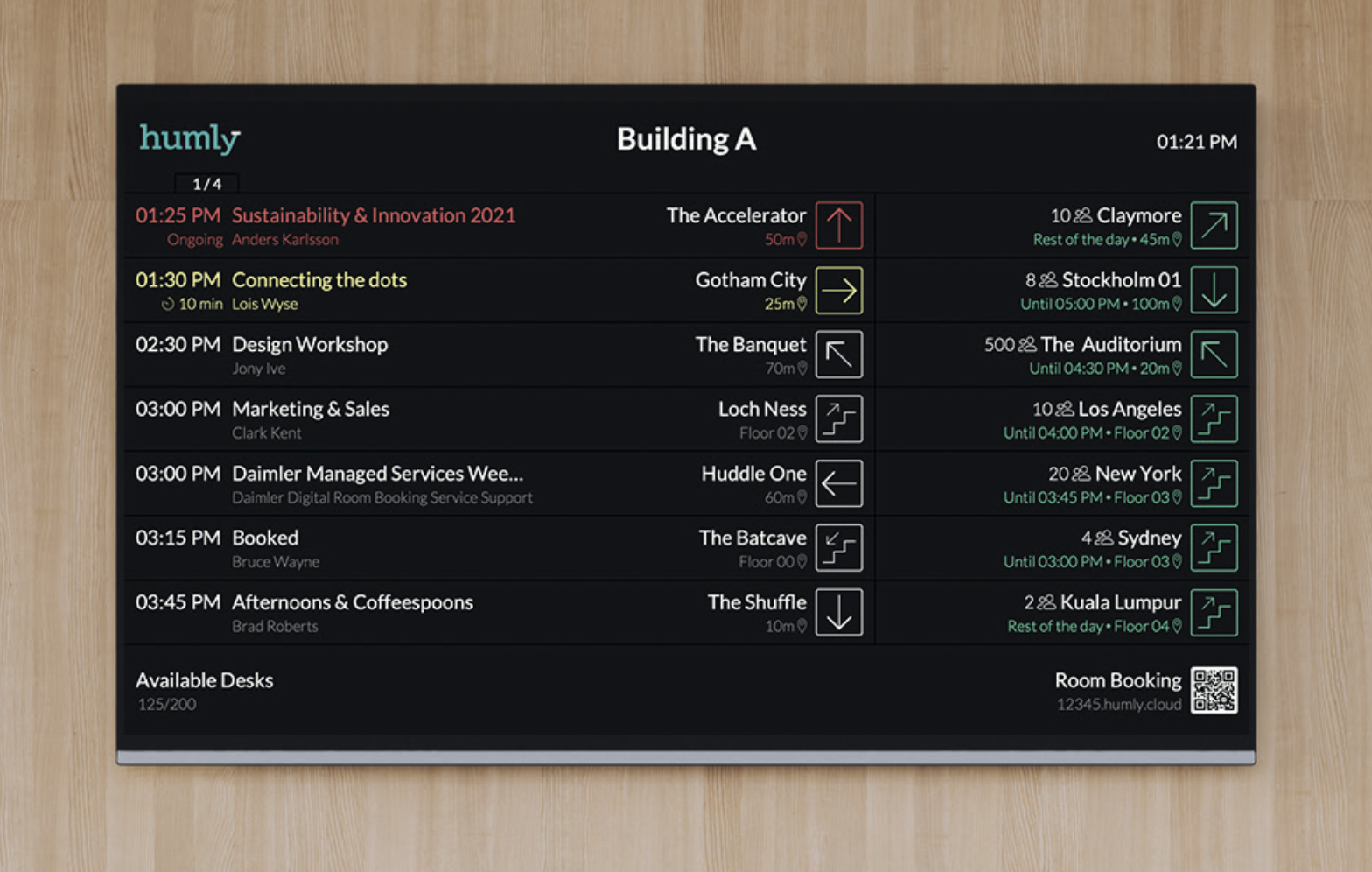 conference, screen, dashboard, humly, buildings