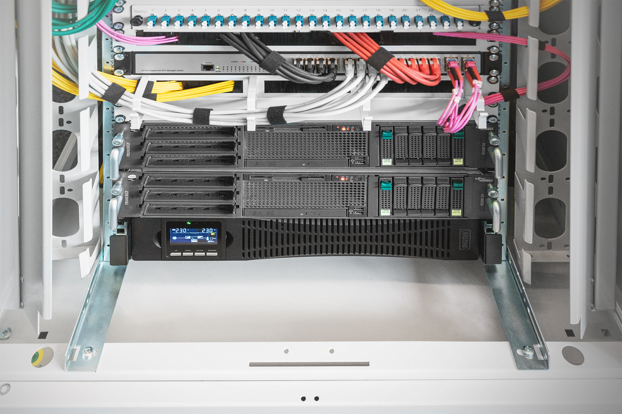 Serverrack, Rackserver, Stromversorgung, Kabelmanagement, Festplatteneinschübe