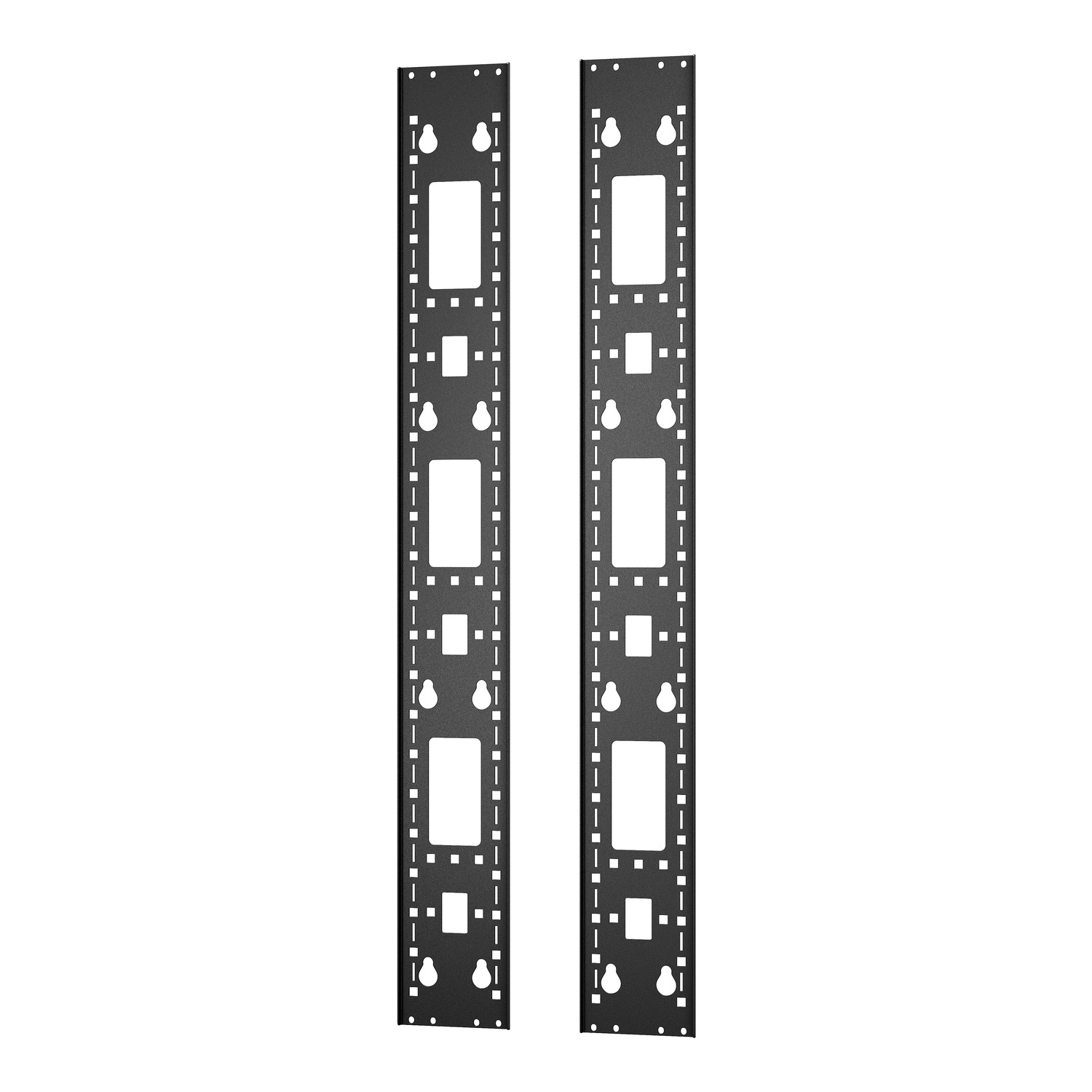Rackmontage, Abdeckplatte, elektrisch, Doppel-Schiene, Metallgrau