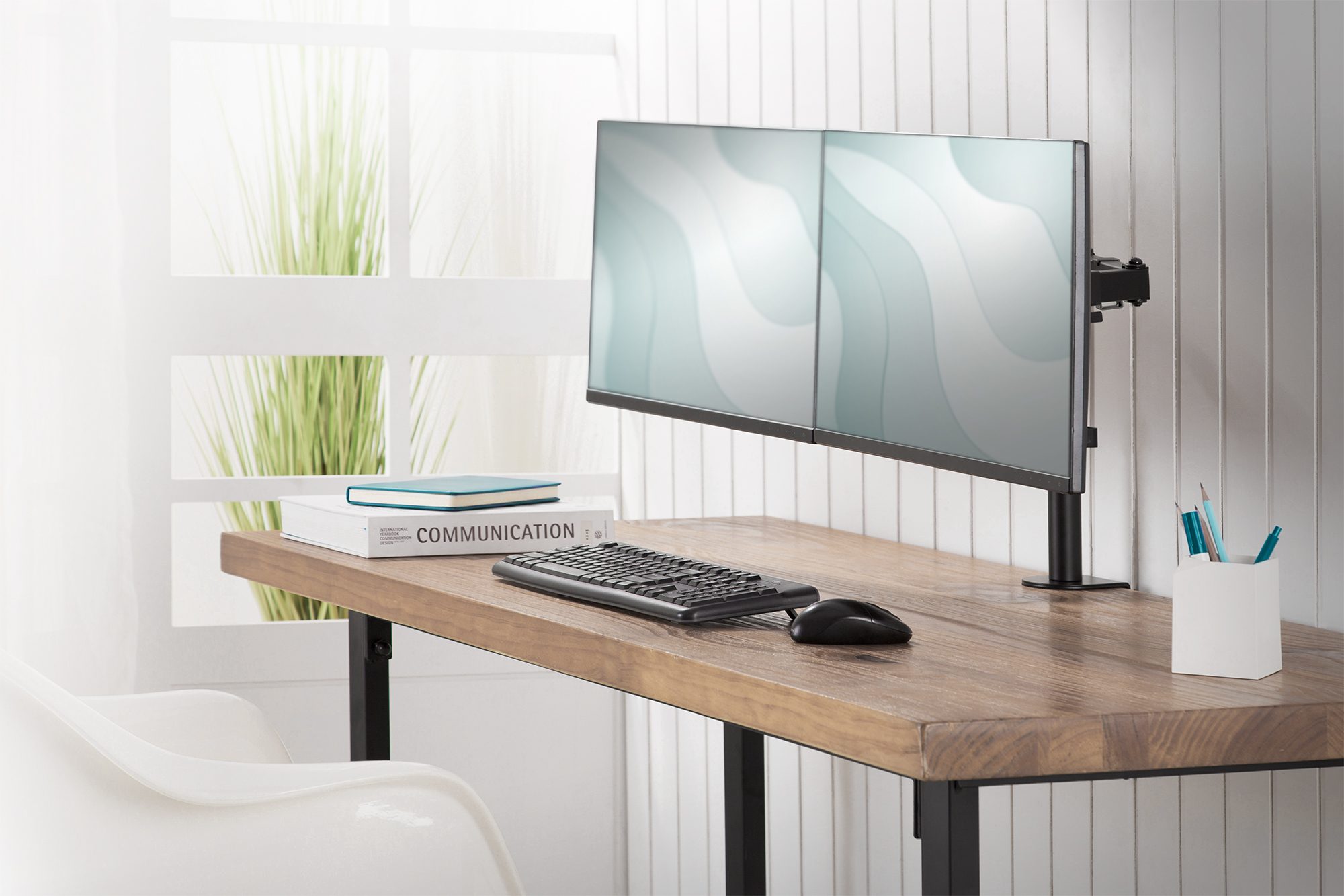 monitor, dual-monitor, desk setup, glasbildschirm, arbeitsplatz
