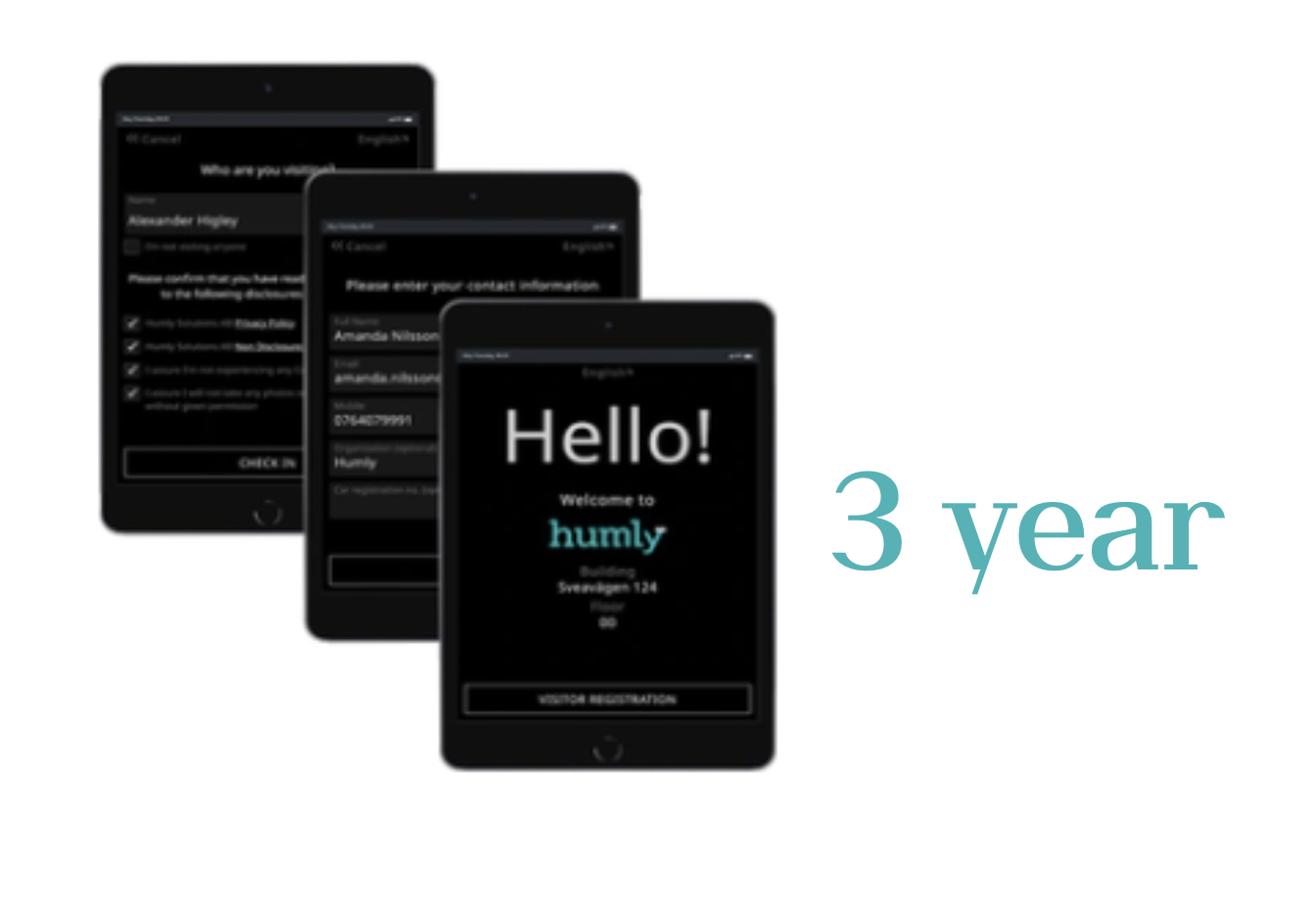 Tablet, Schwarzes Tablet, digitales Gerät, Hello-Bildschirm, 3 Jahre