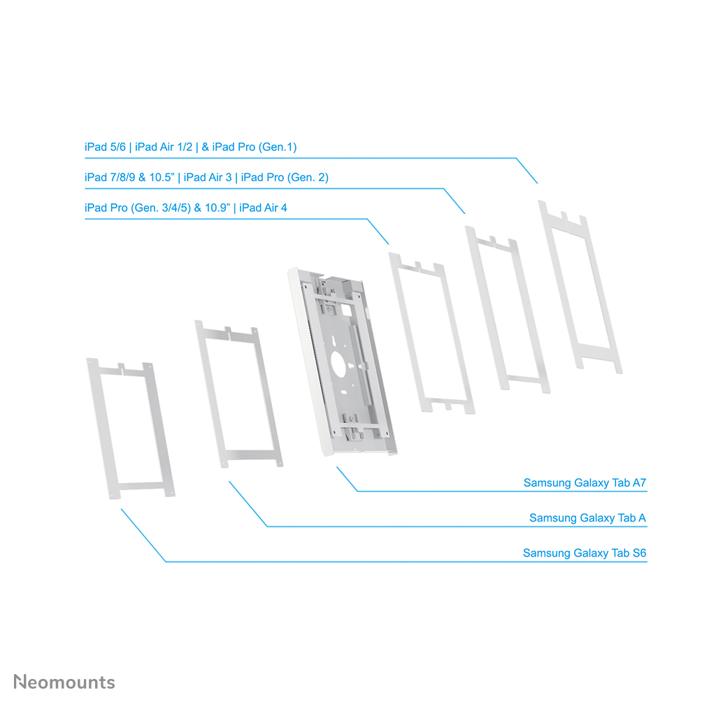 Neomounts Wandhalterung für Tablets - -25,4 mm (-1 Zoll) - -25,4 mm (-1 Zoll) - Weiß - -1 kg - Wand - Schlüssel