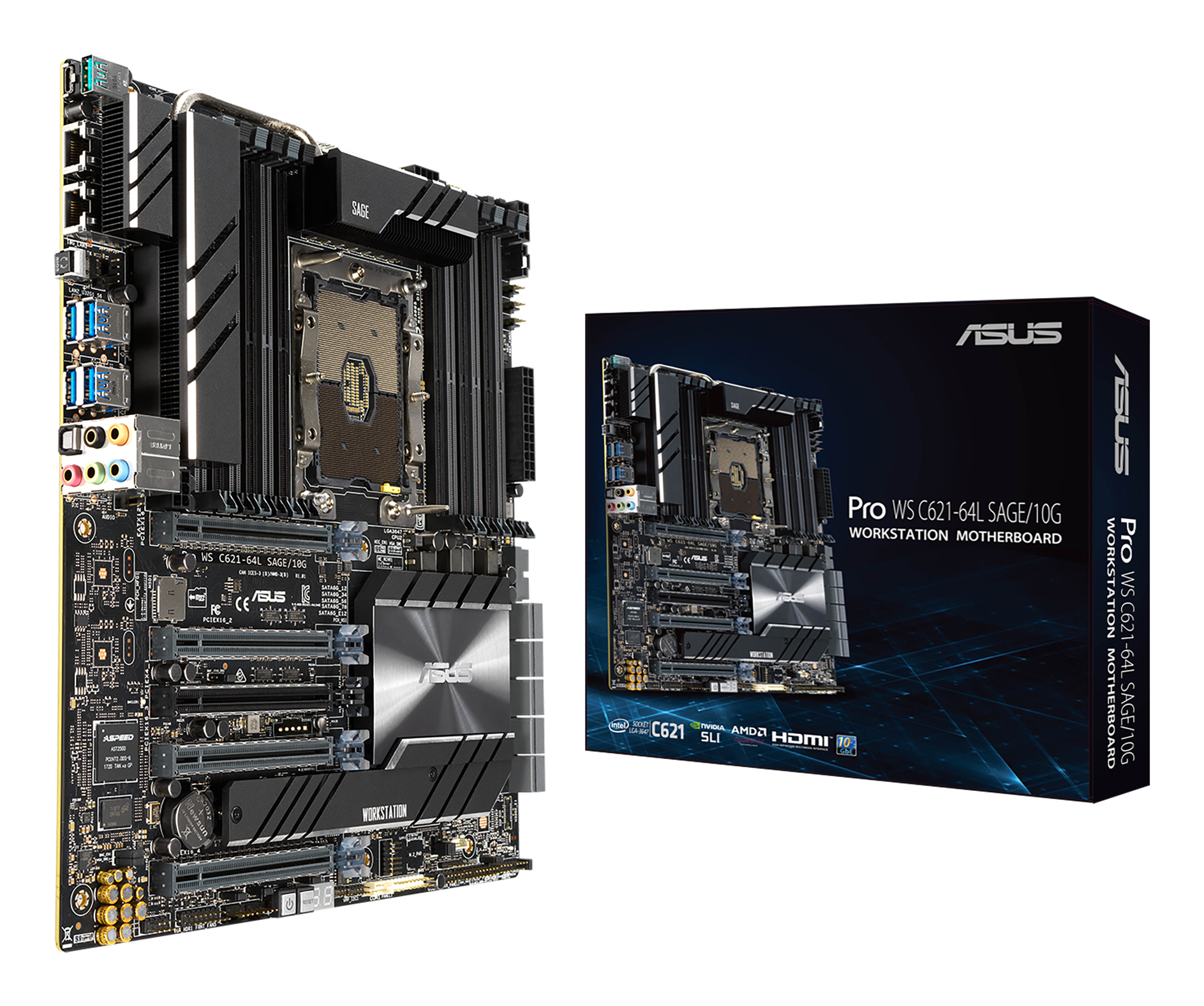 MB ASUS Workstation LGA3647 WS C621-64L SAGE/10G C621 Chipsatz | 1 x Intel Xeon Scalable & Xeon W --- Elektronik, Hardware, Computerausrüstung, Computer, Spielzeug