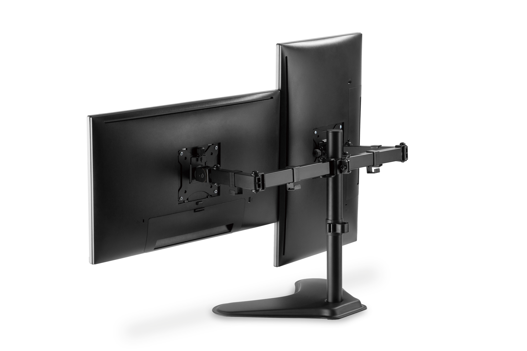 Monitor, Dual Monitor-Halterung, Verstellbarer Ständer, VESA-Halterung, Schwarz