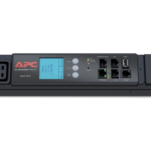 APC AP8886X630 - Rack PDU 2G, Metered, ZeroU, 22.0kW(32A), 230V, (30) C13 & (12) C19, 3M Cord