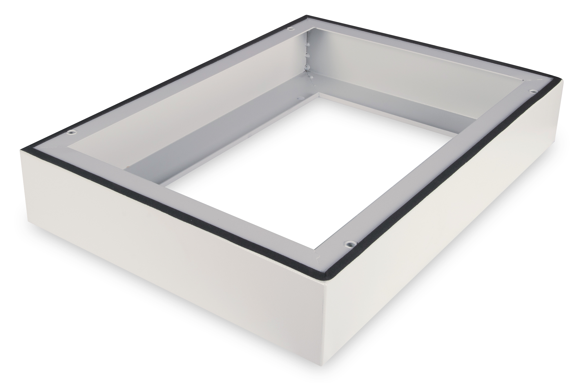 Aluminiumgehäuse, L-förmige Box, weiße Farbe, Innenfach, Schraubpositionen