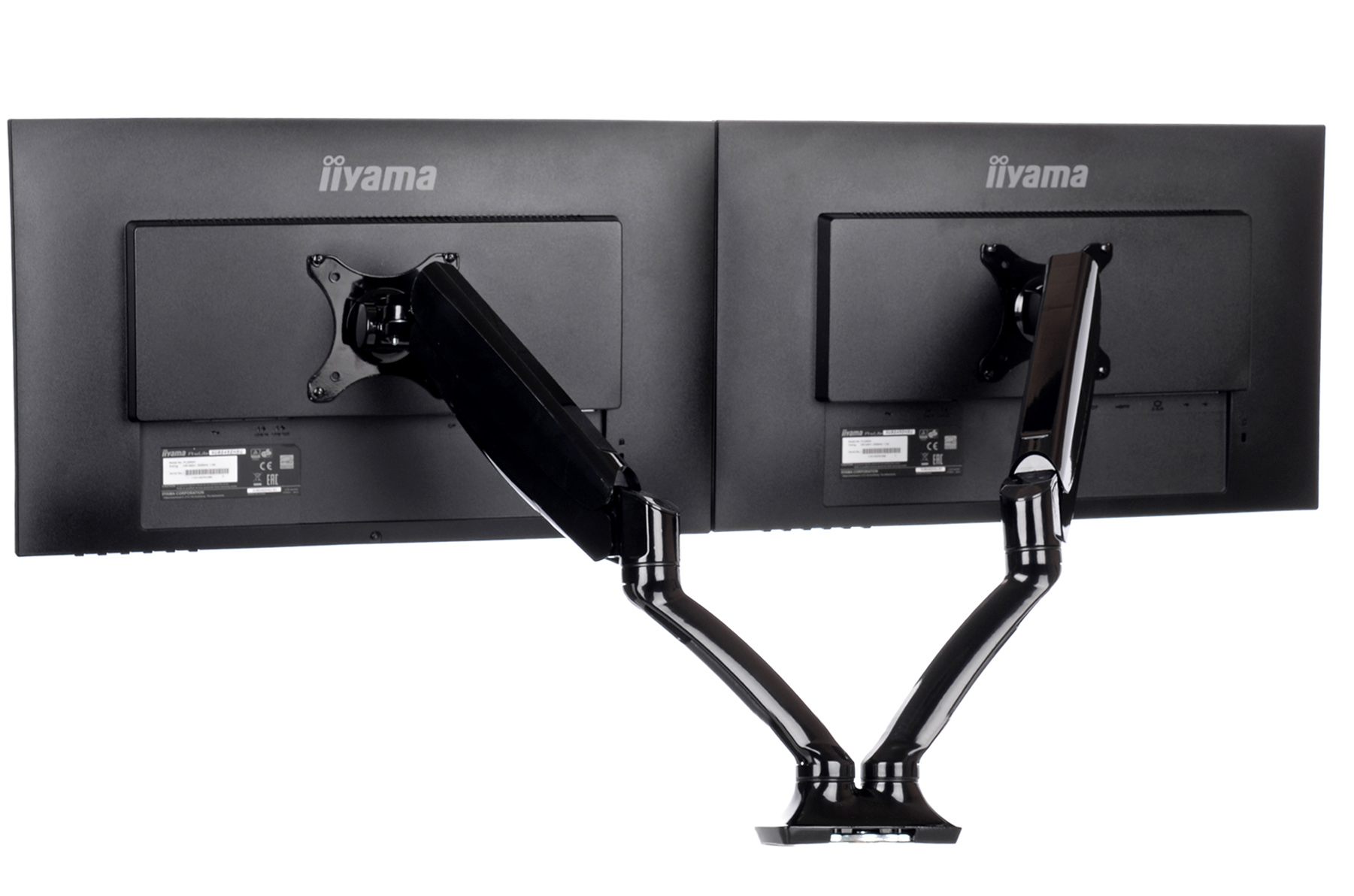 Dualmonitor, Ergonomie, Monitorkopf, verstellbar, schwarz