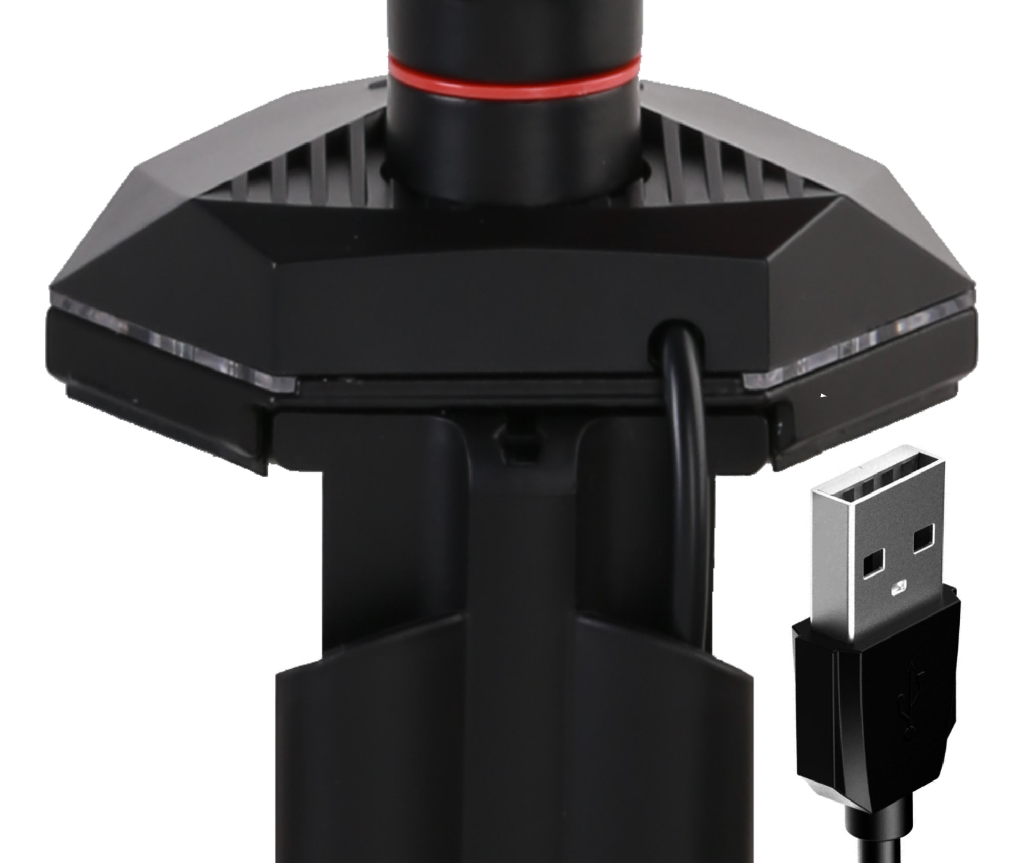 Verschluss/Adapter, USB-Port, Stativkopf, Kabel, USB-Anschluss