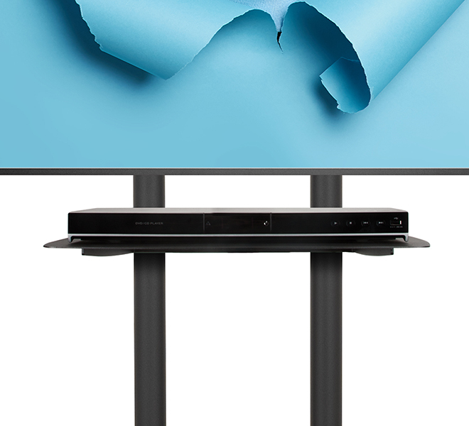 B-TECH Large Flat Screen Trolley / Floor Stand (VESA 600 x 400) - 1.6m Ø50mm Poles BT8504/BB V2